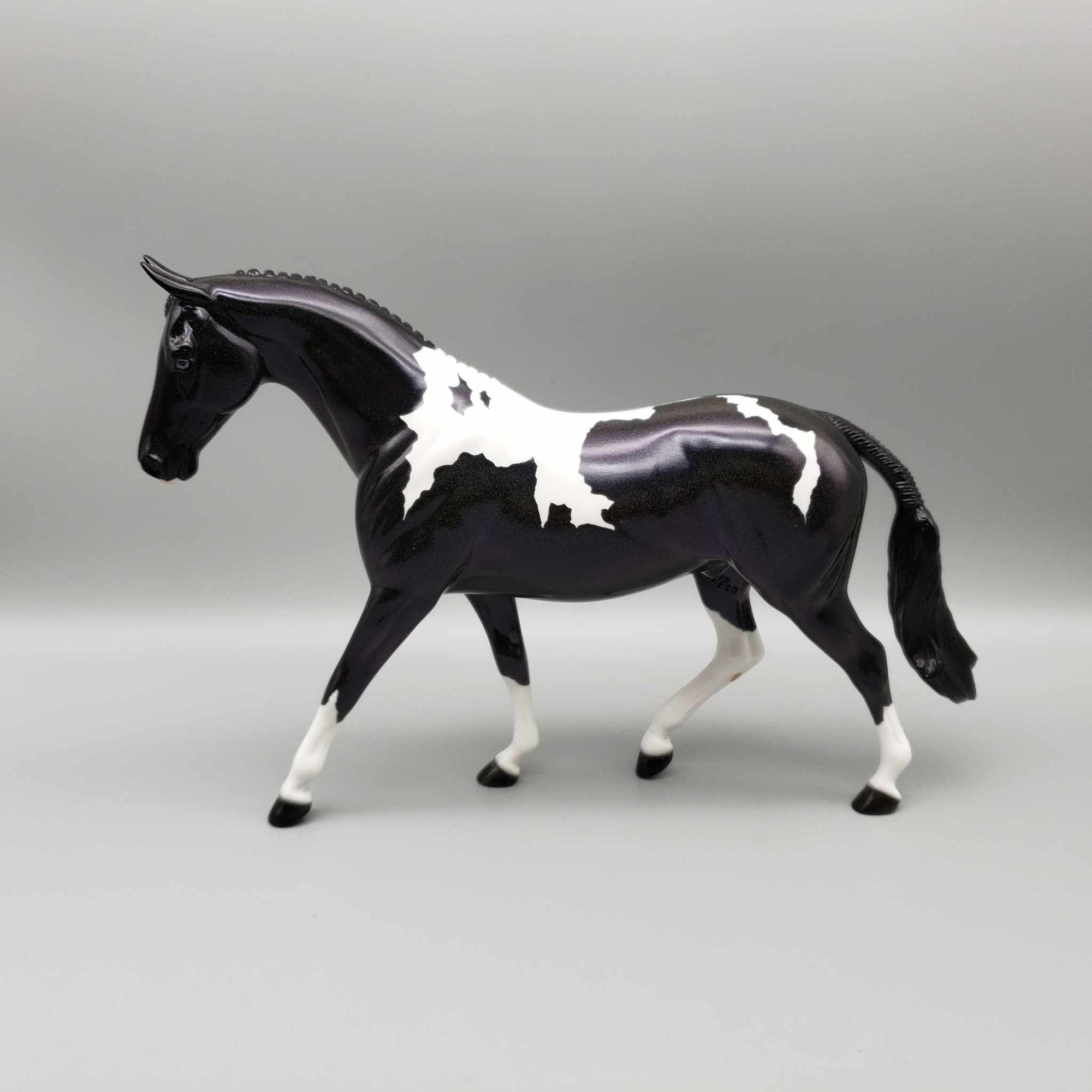 Worlds Collide OOAK Deco Holochromic Tobiano Pony By Ellen Robbins Moonlight Madness 2023 MM23