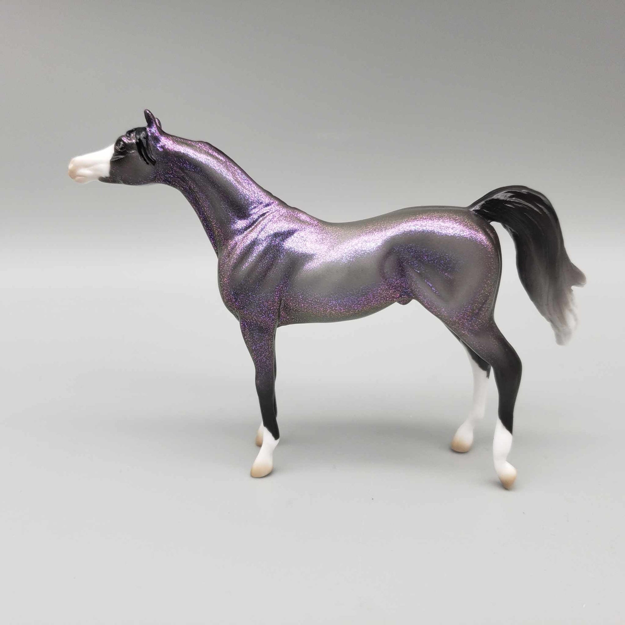 Page Of Wands OOAK Deco Purple - Gray Colorshift Arabian Chip By Ellen Robbins Moonlight Madness 2023 MM23