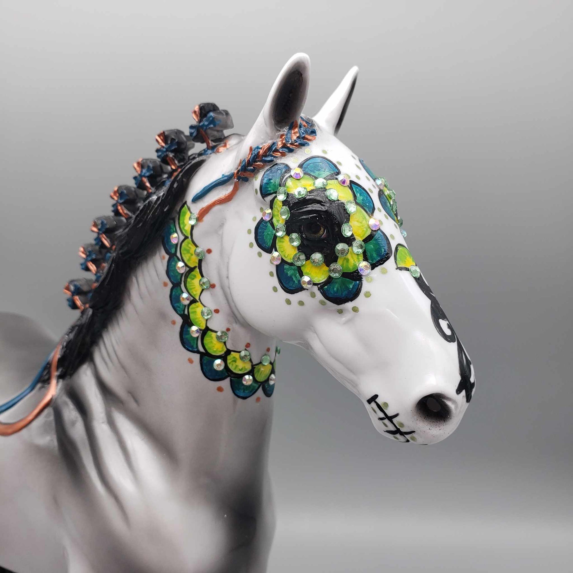 Aluino OOAK Sugar Skull Trotting Drafter By Dawn Quick Fall Facebook Auction Moonlight Madness 2023 MM23