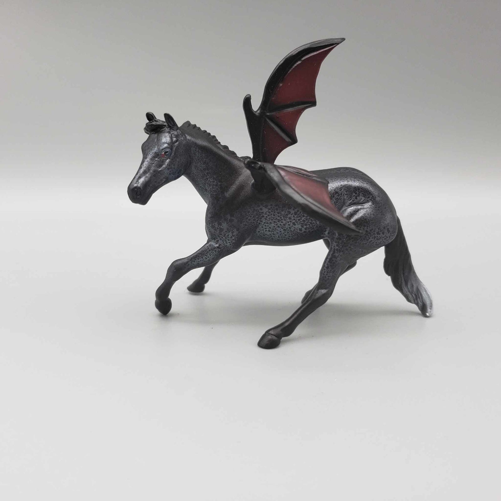 Obsidian OOAK Deco Black w/ Maroon Batwing Cutter Chip By Angela Marleau Moonlight Madness 2023 MM23