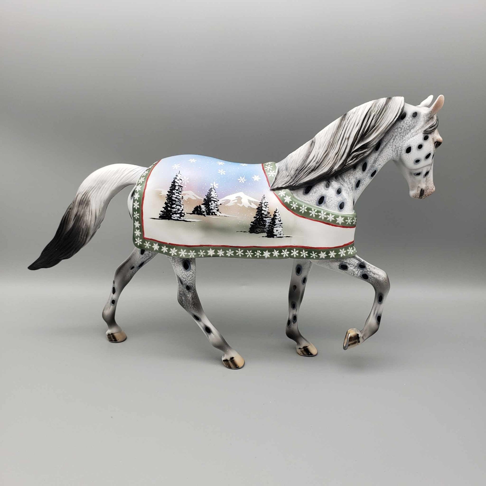 Winter Wonderland OOAK Deco Blanketed Thoroughbred By Dawn Quick Holiday Sale 2023 HS23