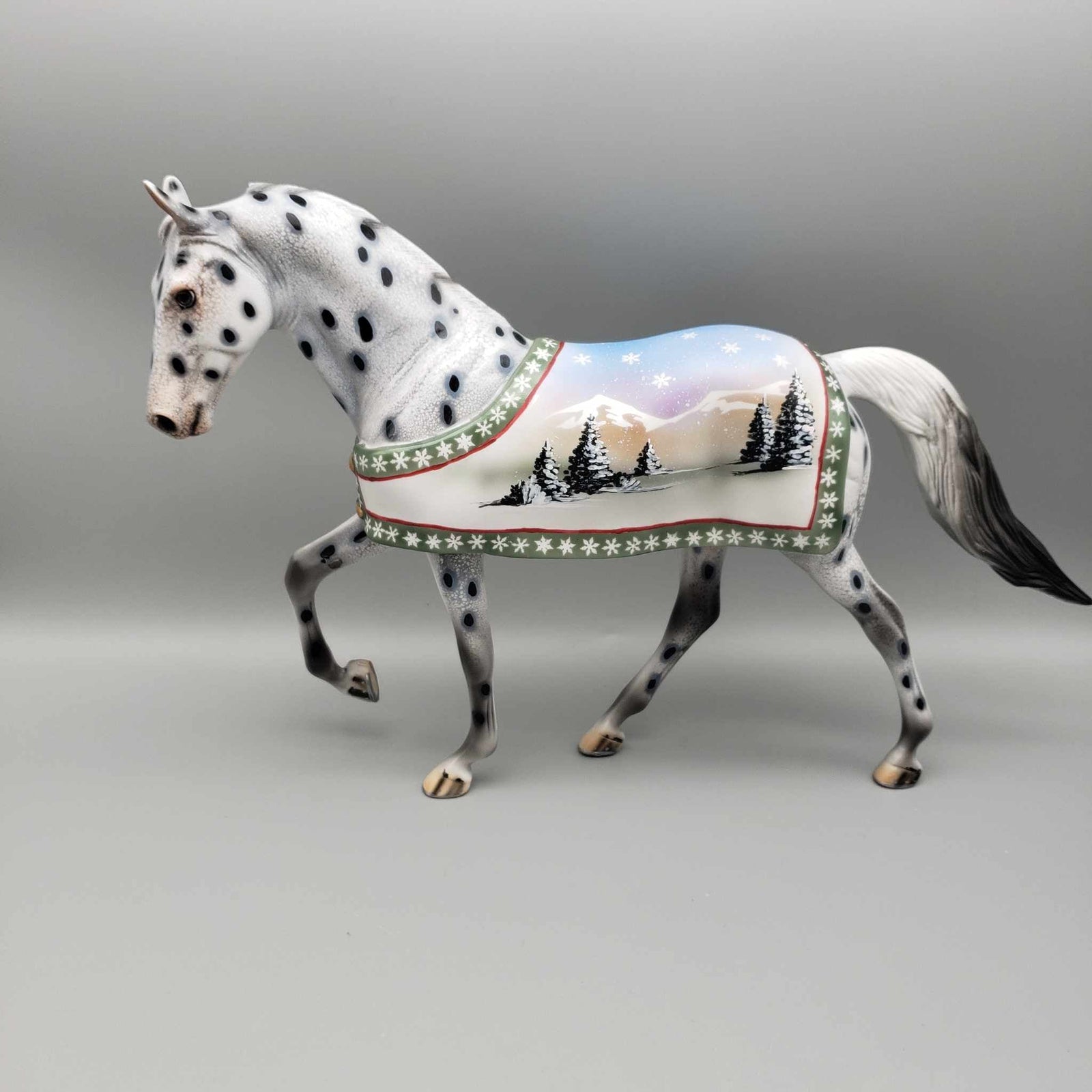 Winter Wonderland OOAK Deco Blanketed Thoroughbred By Dawn Quick Holiday Sale 2023 HS23