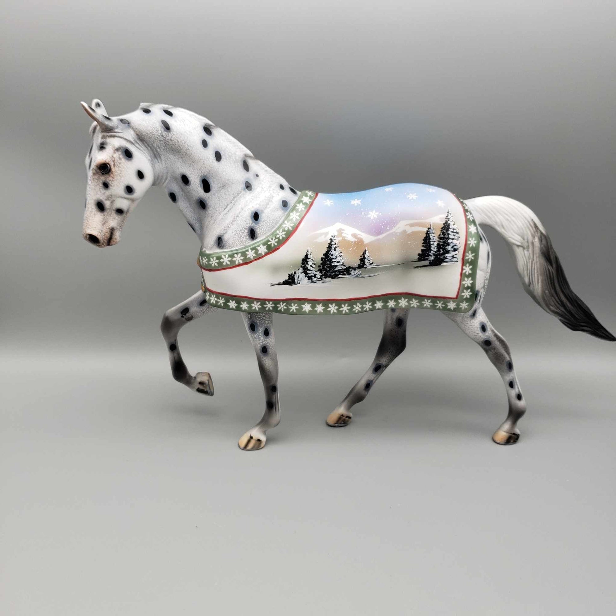 Winter Wonderland OOAK Deco Blanketed Thoroughbred By Dawn Quick Holiday Sale 2023 HS23