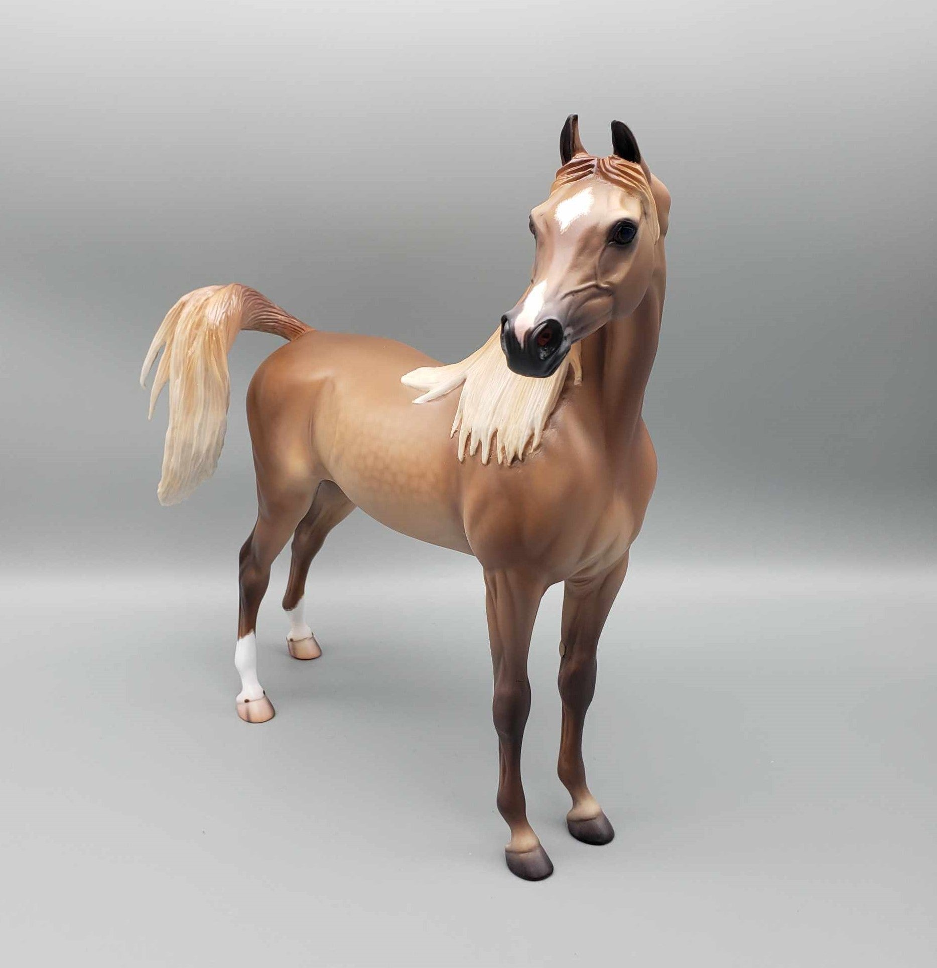 Liberator OOAK Dappled Rose Grey Arabian Stallion By Caroline Boydston Best Offer 11/20/23