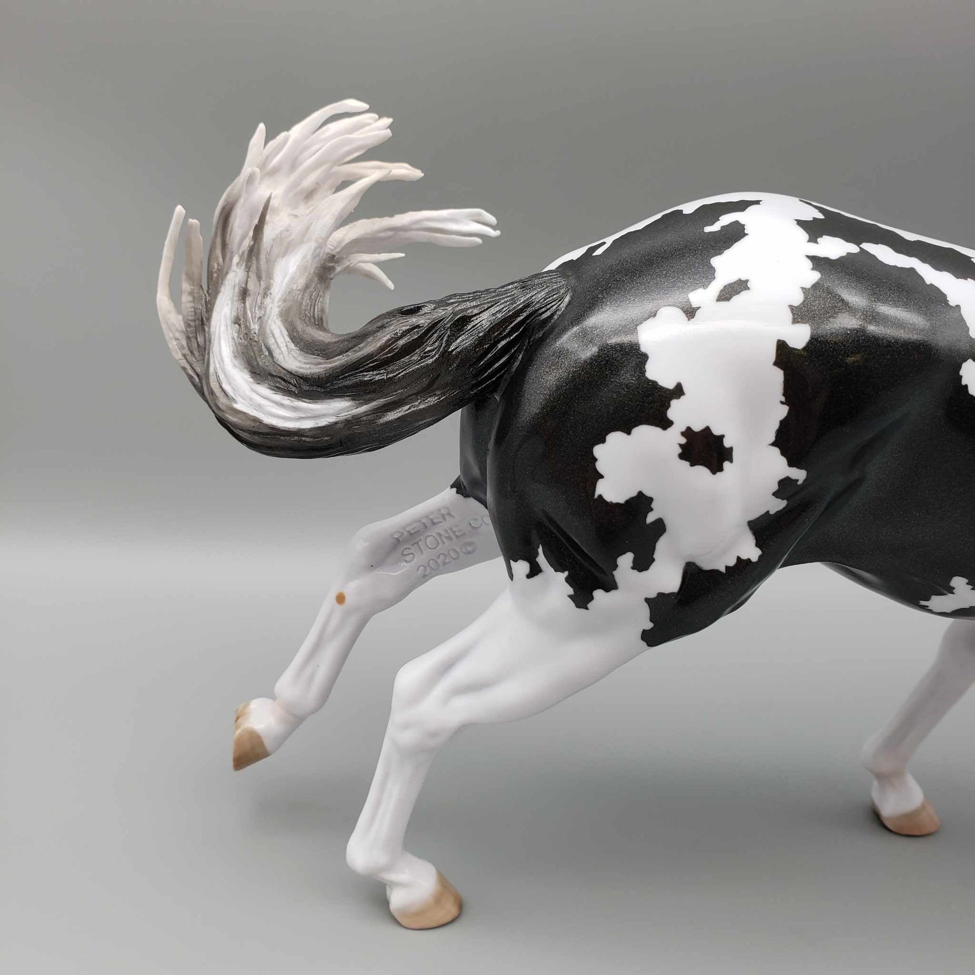 Witches Brew Holographic Black Pinto Running Stock Horse  By Myla Pearce Best Offers 10/16/23