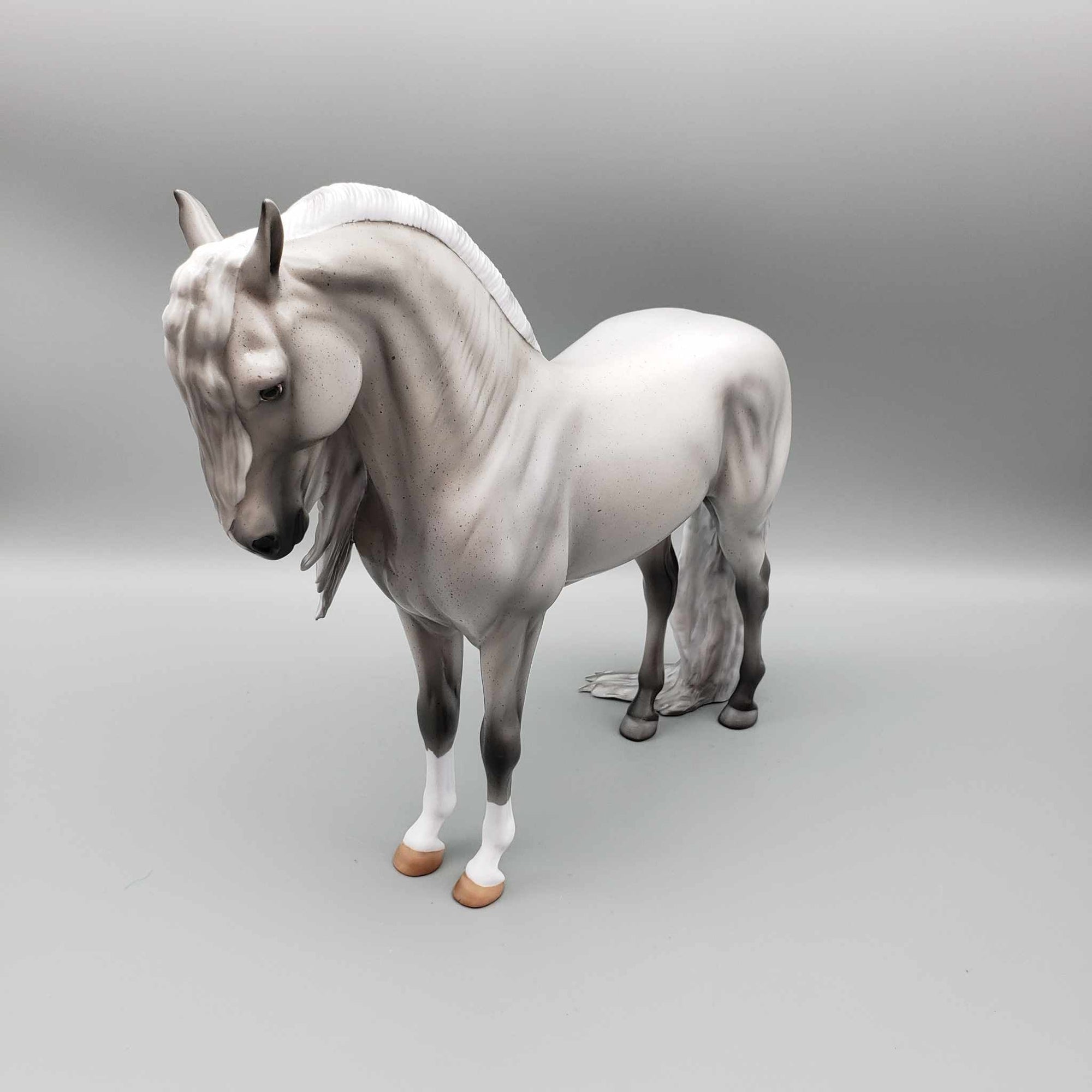 Slush OOAK Fleabitten Gray W/ Long Mane &amp; Puddle Tail Andalusian By Angela Marleau Holiday Sale HS23