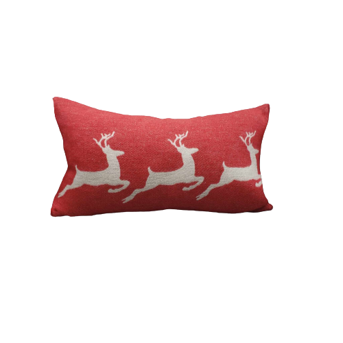 Three Reindeer Jumping OOAK Deco Trotting Drafter with Pillow Set Holiday Sale HS23