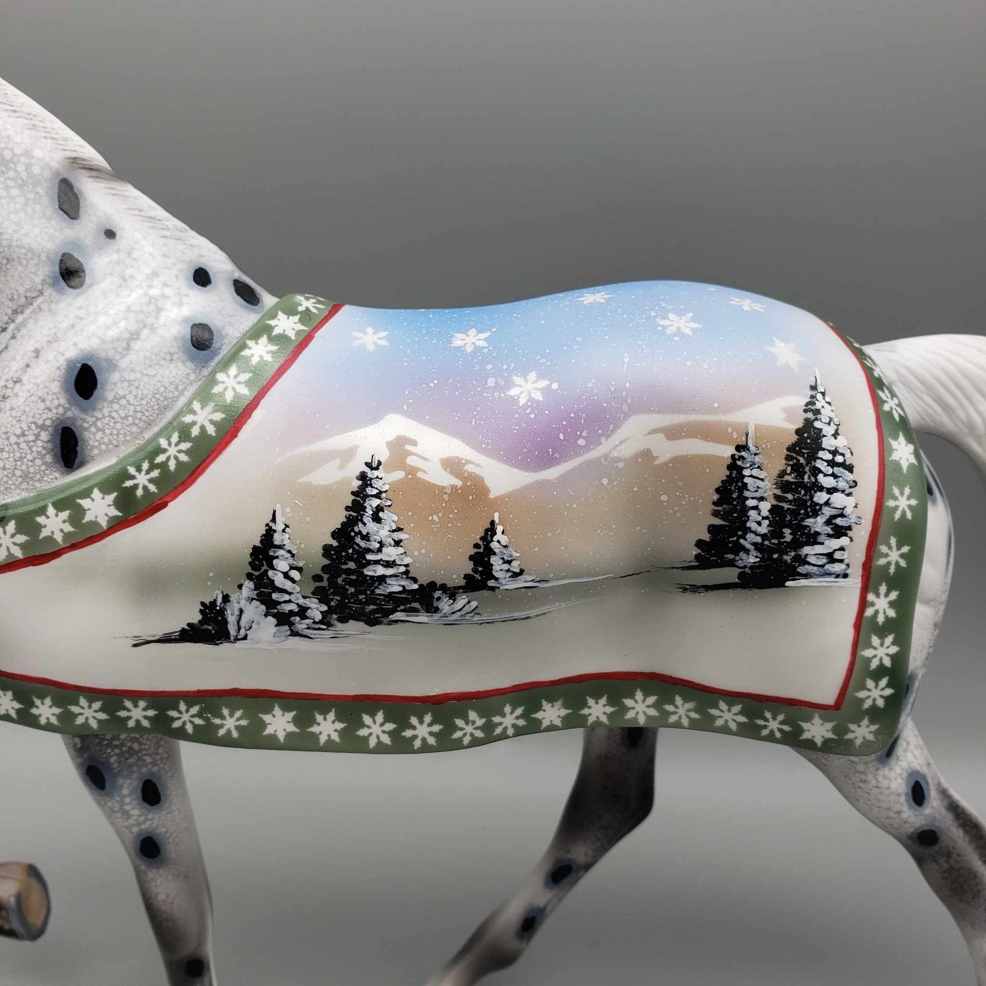 Winter Wonderland OOAK Deco Blanketed Thoroughbred By Dawn Quick Holiday Sale 2023 HS23