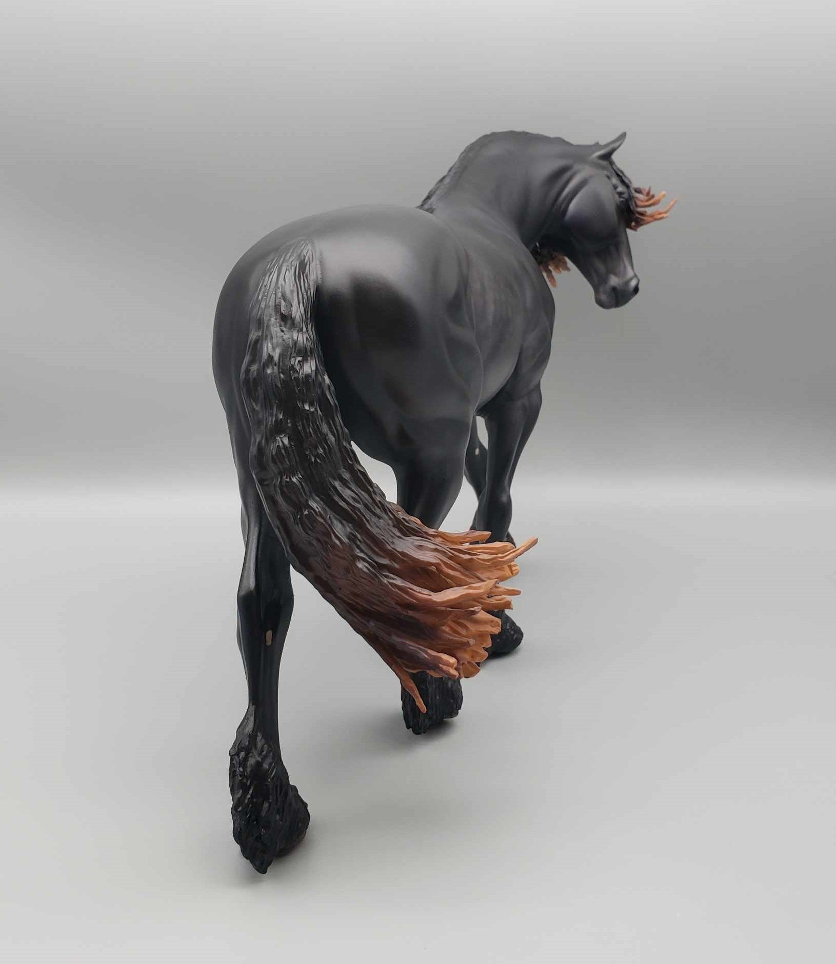 Hammond OOAK Dappled Black with Sunbleached Mane and Tail  Irish Draft By Caroline Boydston Best Offer 11/20/23