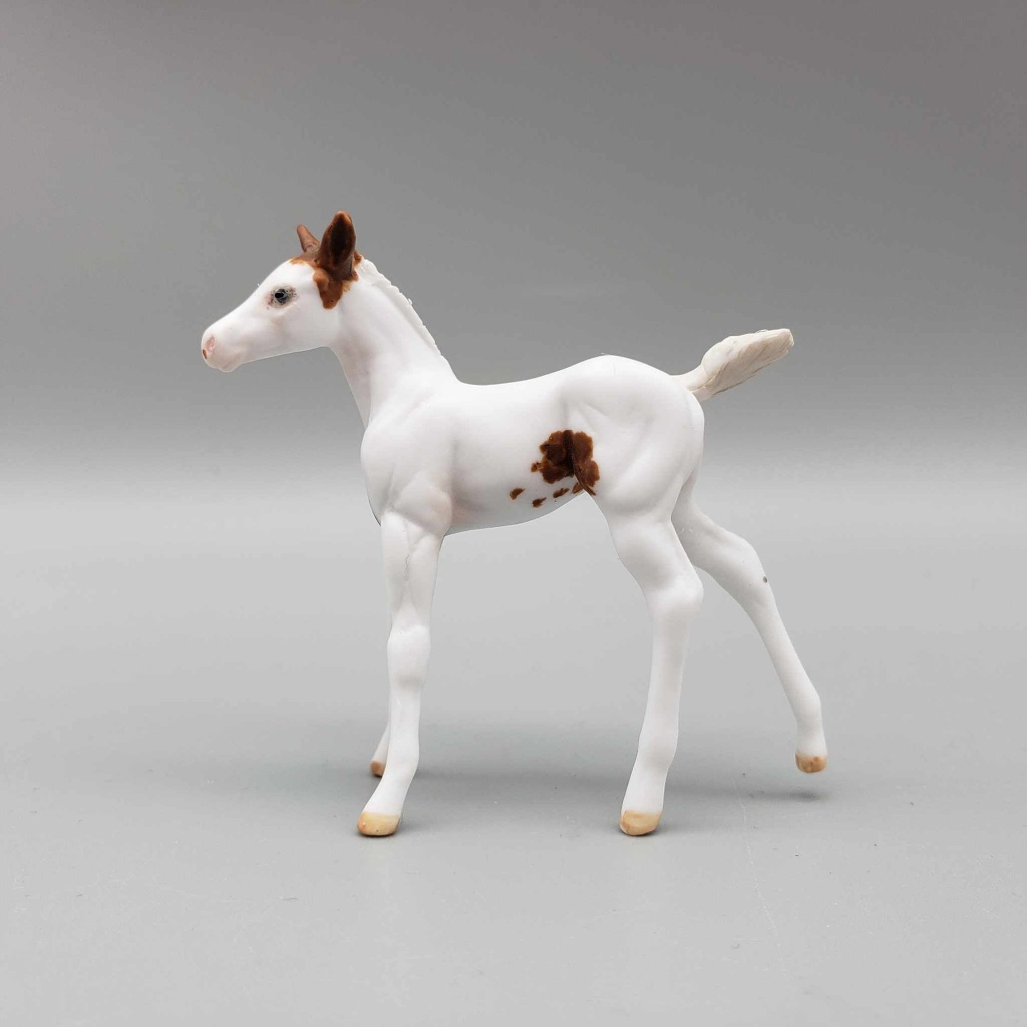Sprightly OOAK Chestnut Tovero Kicking Chip Foal Hand Painted and Customized by Andrea Thomason HS23