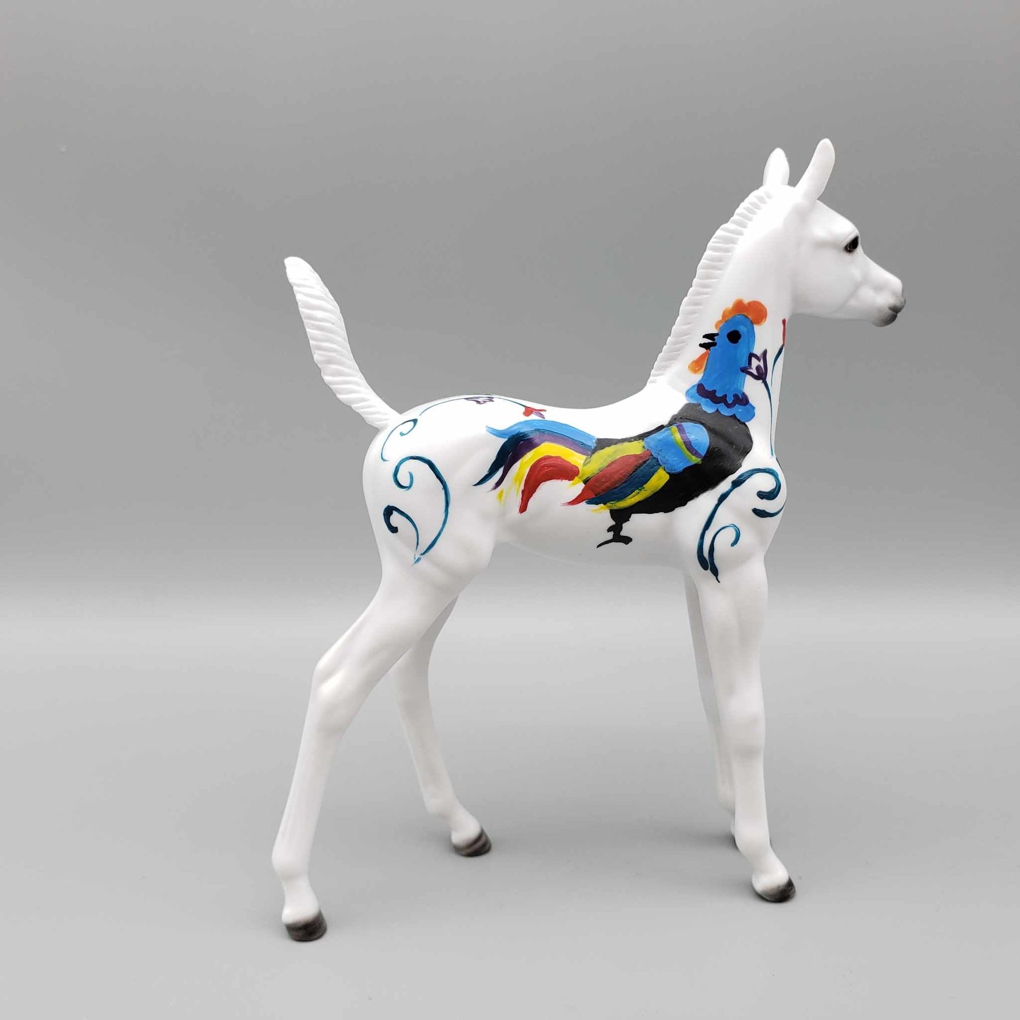 Duve OOAK Folk Art/Dala Rooster Inspired Decorator Arab Foal By Dawn Quick Custom Fall Into Autumn Random Drop Sale 9/23