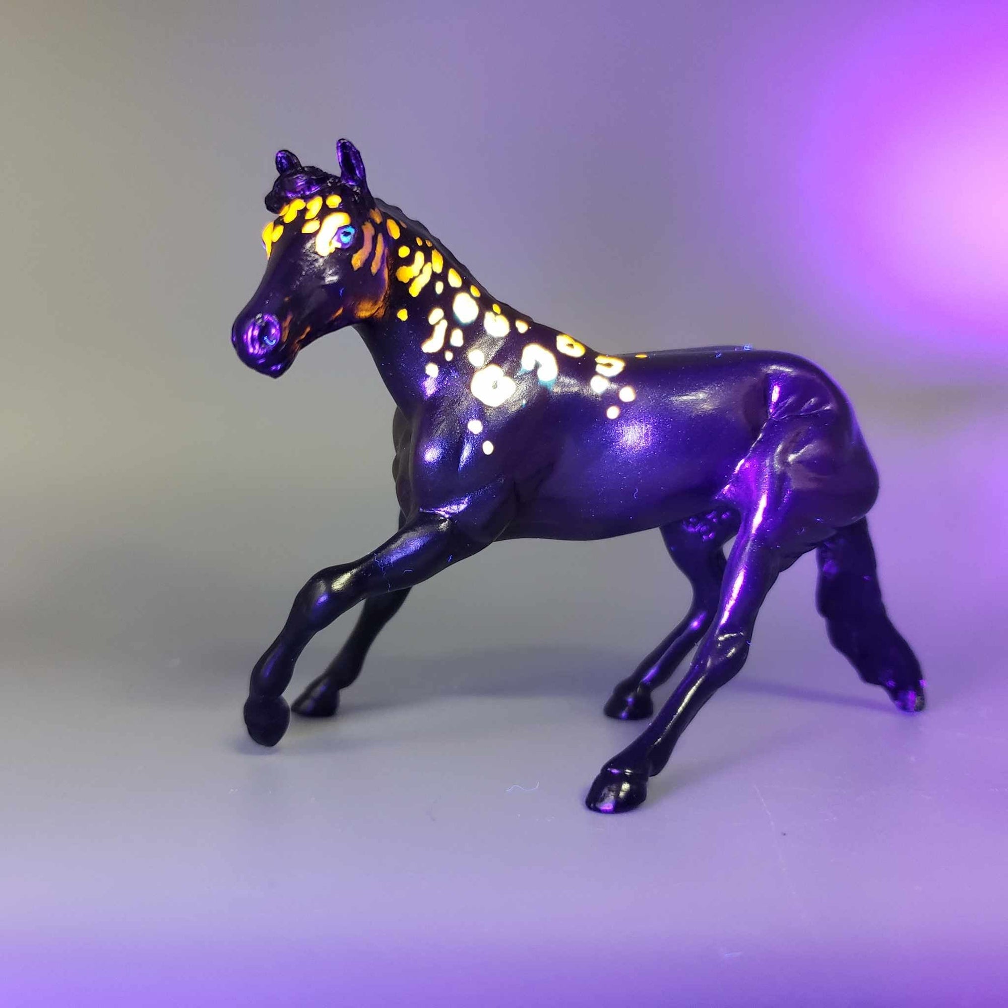 Threnkrek &amp; Calf OOAK Colorshift Black Blacklight Reactive Cutter &amp; Alien Calf Chip LE-30 By Jess Hamill Moonlight Madness 2023 MM23