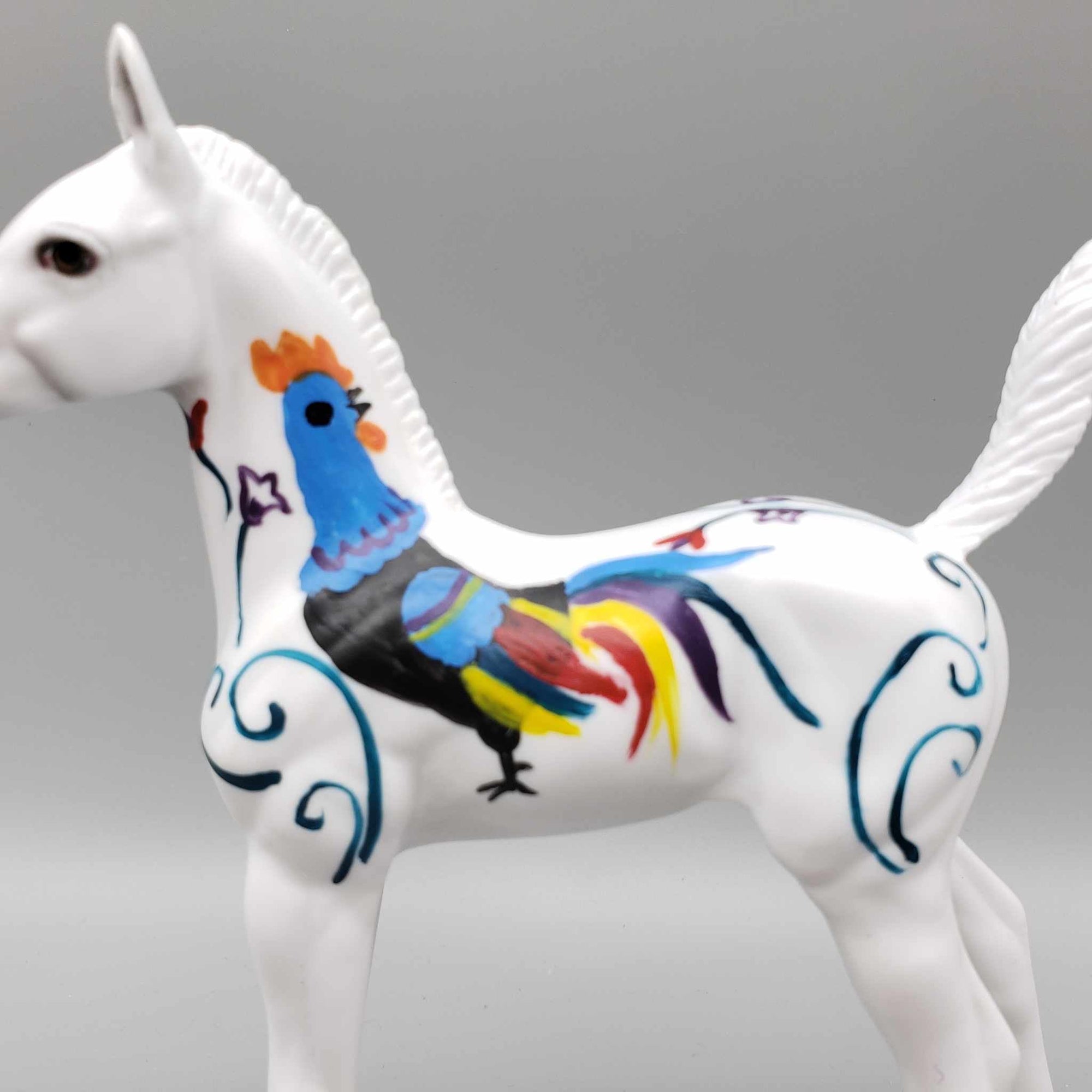 Duve OOAK Folk Art/Dala Rooster Inspired Decorator Arab Foal By Dawn Quick Custom Fall Into Autumn Random Drop Sale 9/23