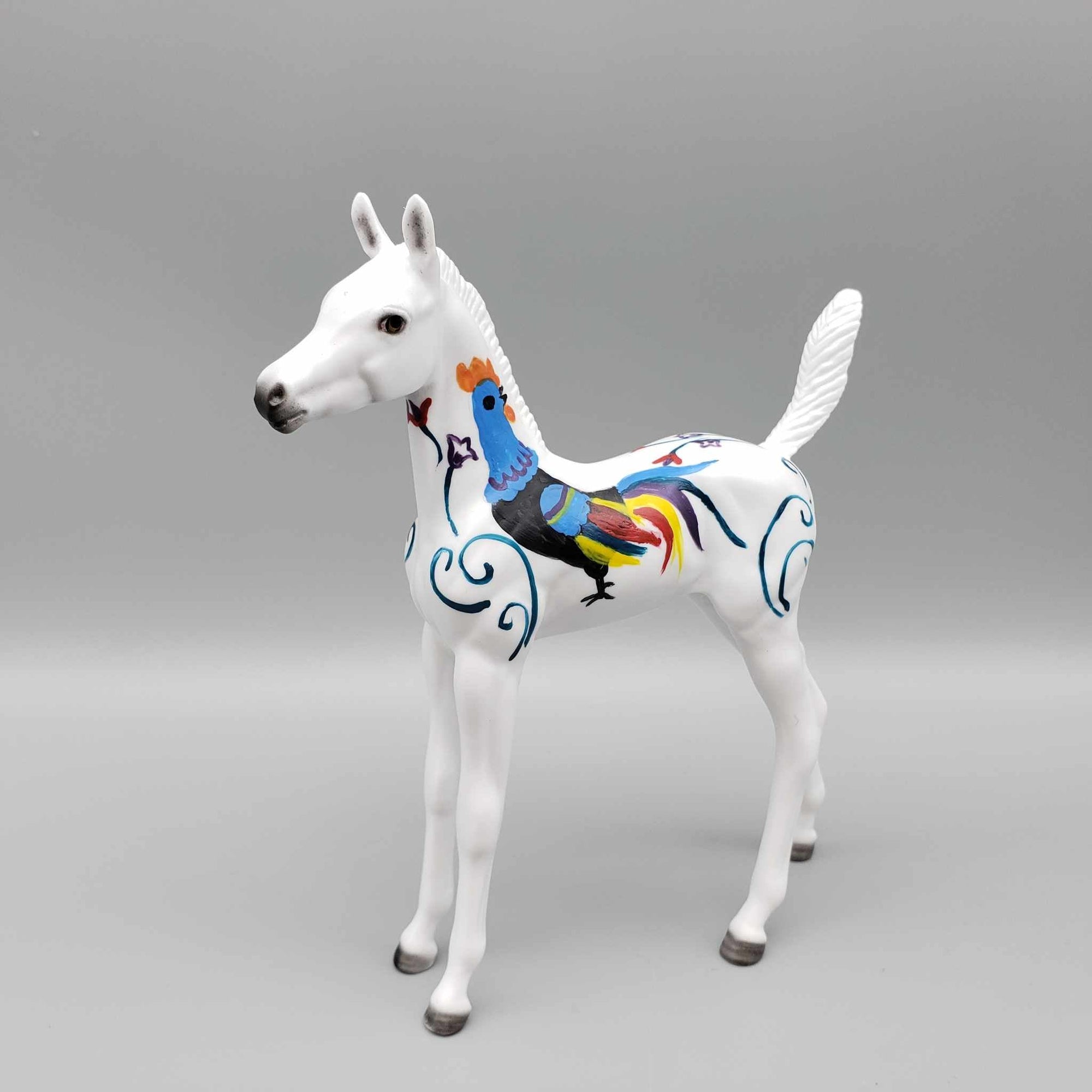 Duve OOAK Folk Art/Dala Rooster Inspired Decorator Arab Foal By Dawn Quick Custom Fall Into Autumn Random Drop Sale 9/23