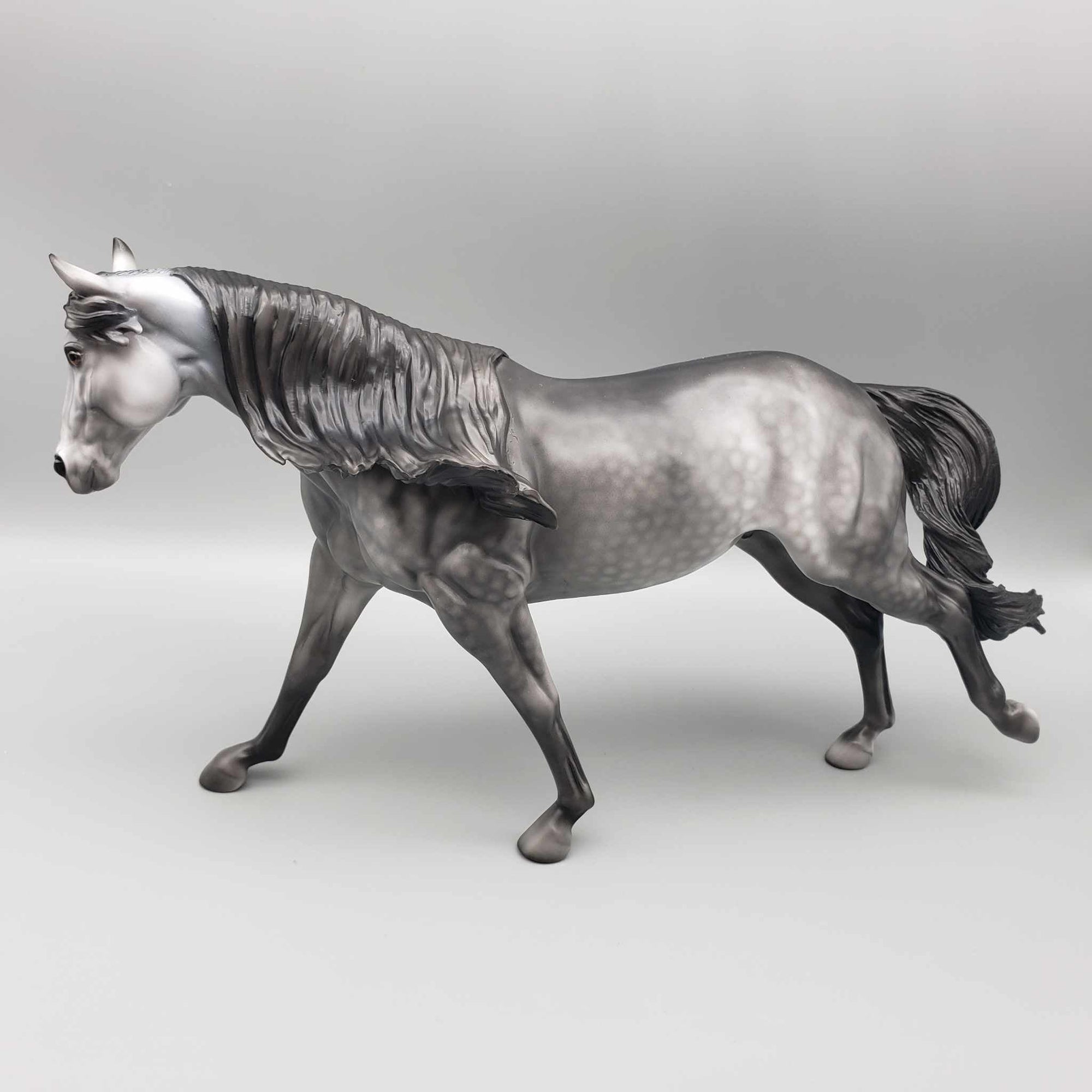Carmine OOAK Dark Dappled Grey Running Stock Horse By Dawn Quick Fall Into Autumn Random Drop Sale 9/23