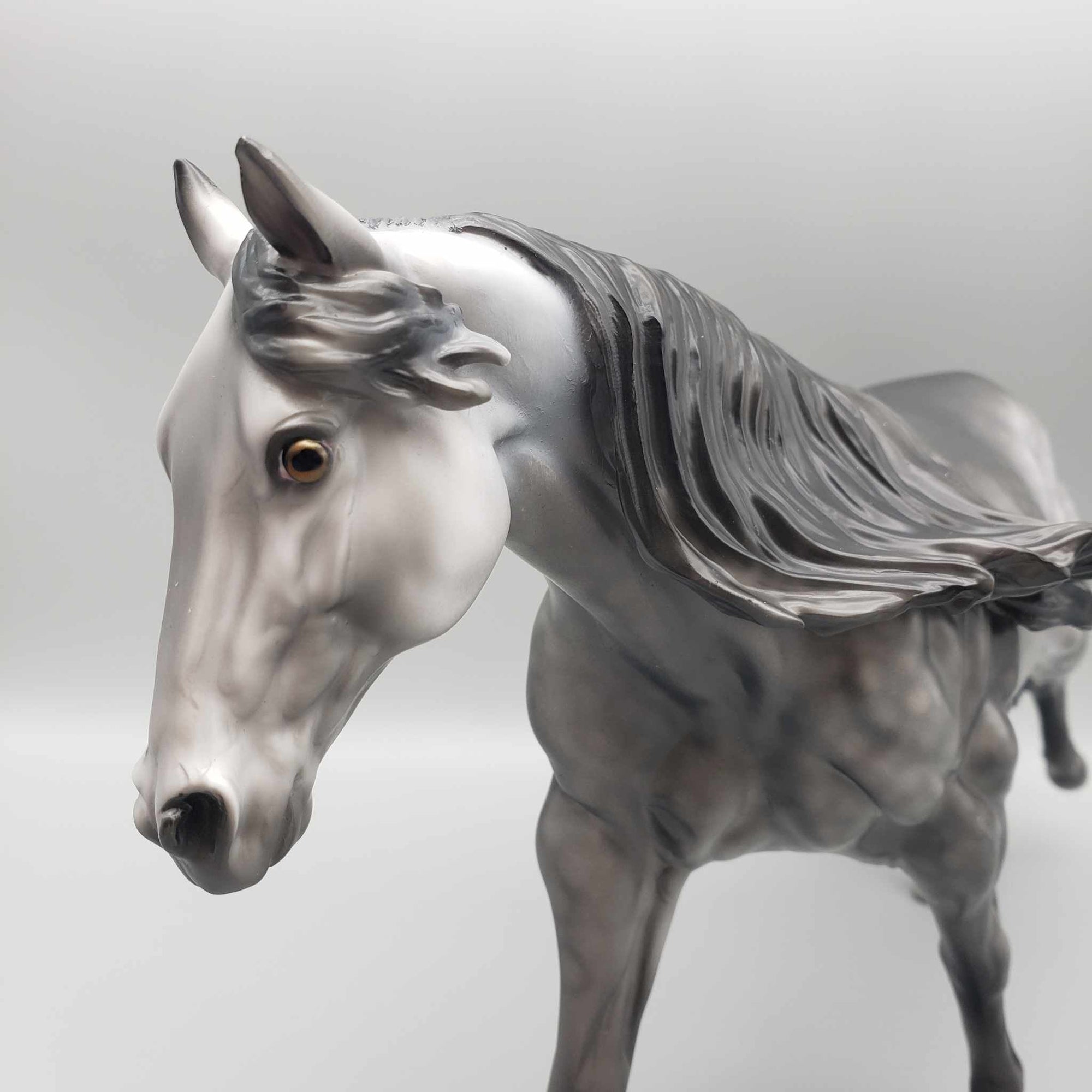 Carmine OOAK Dark Dappled Grey Running Stock Horse By Dawn Quick Fall Into Autumn Random Drop Sale 9/23