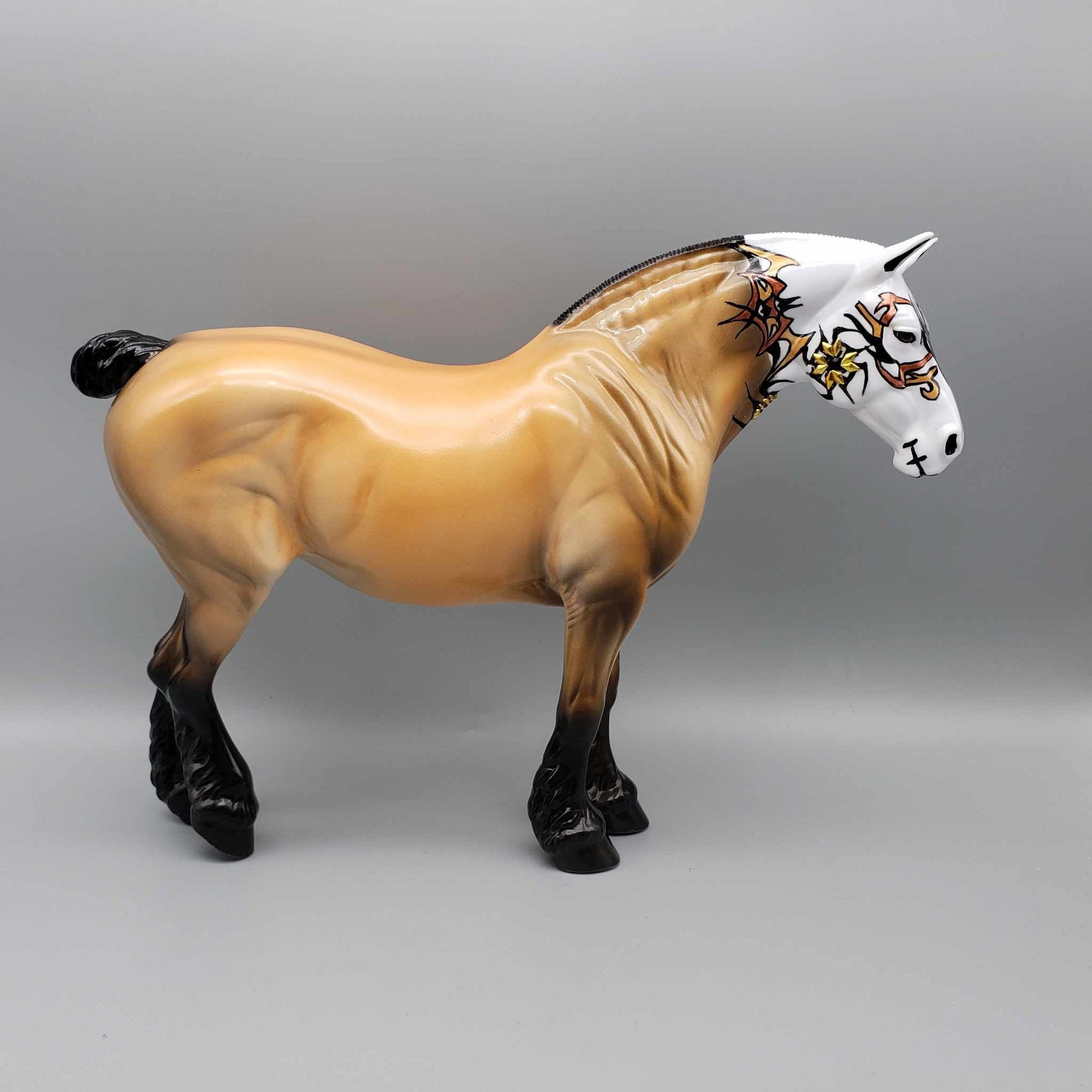 Good Luck Omen OOAK Sugar Skull Deco Heavy Draft By Dawn Quick Facebook Auction MM23