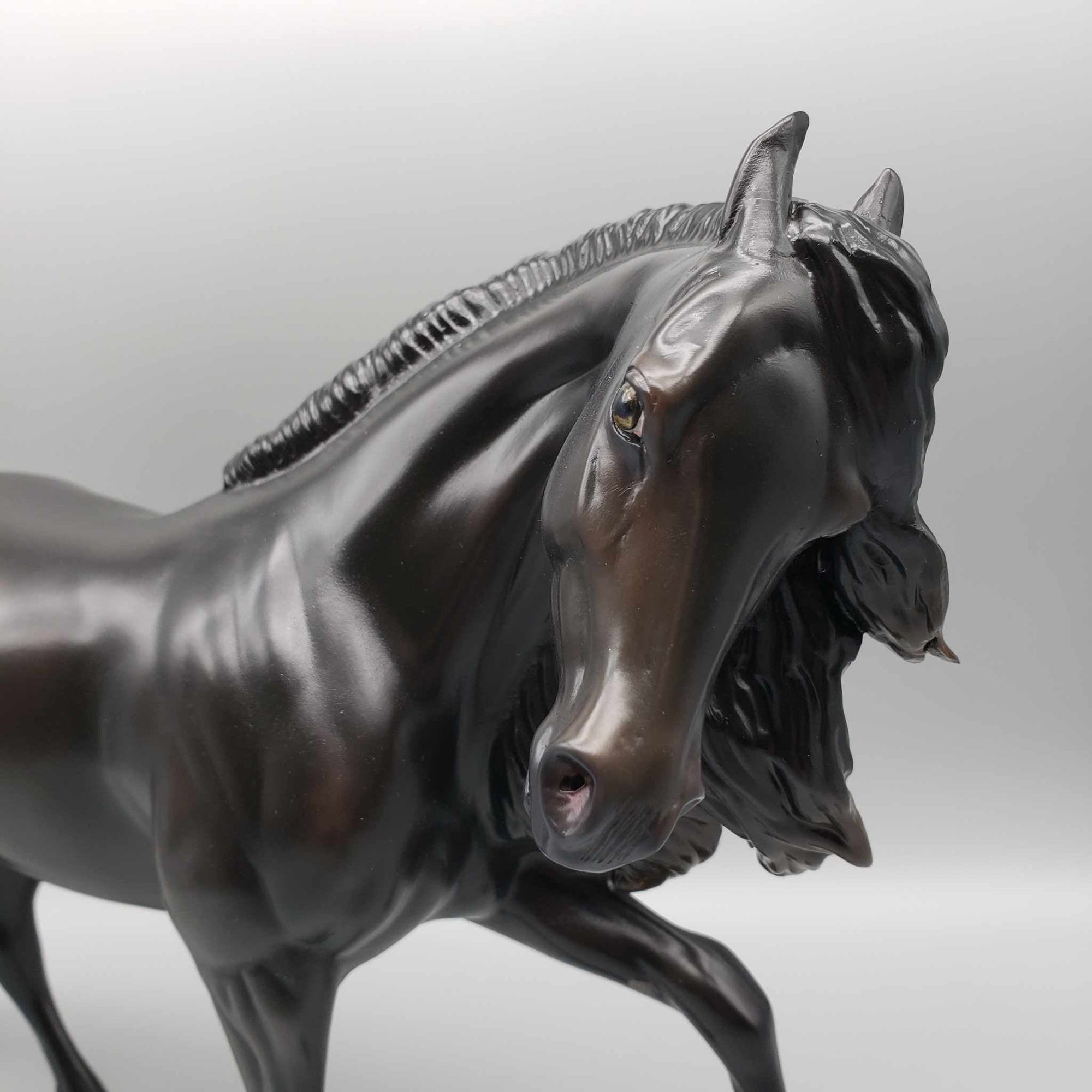 Winter Warlock OOAK Lightly Dappled Black Friesian Thoroughbred By Ellen Robbins Holiday Best Offers 12/11/23