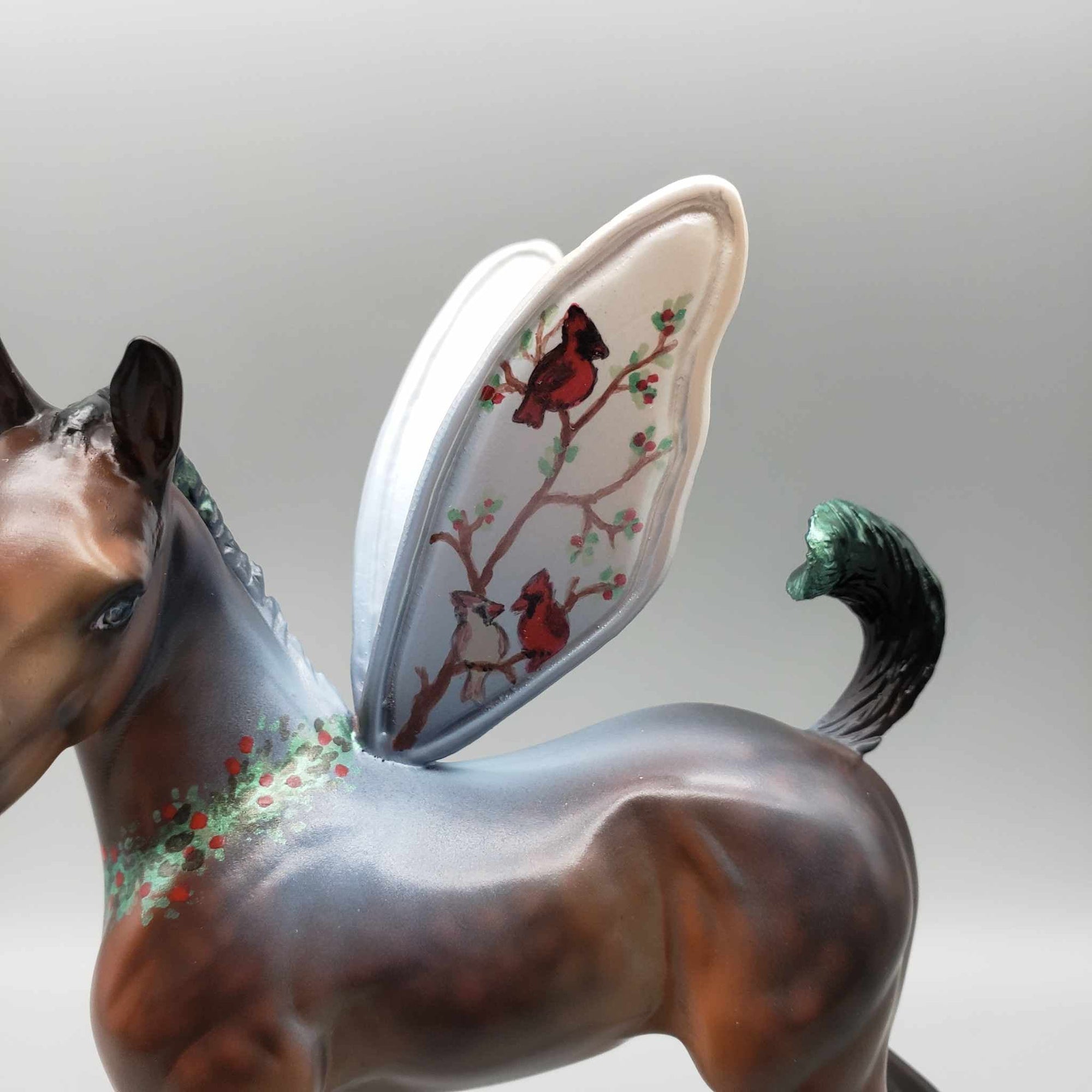 Always With You OOAK Bay Arab Fairy Foal with Iridescent Snow on Back and Wreath Around the Neck By Jess Hamill Holiday Best Offers 12/11/23