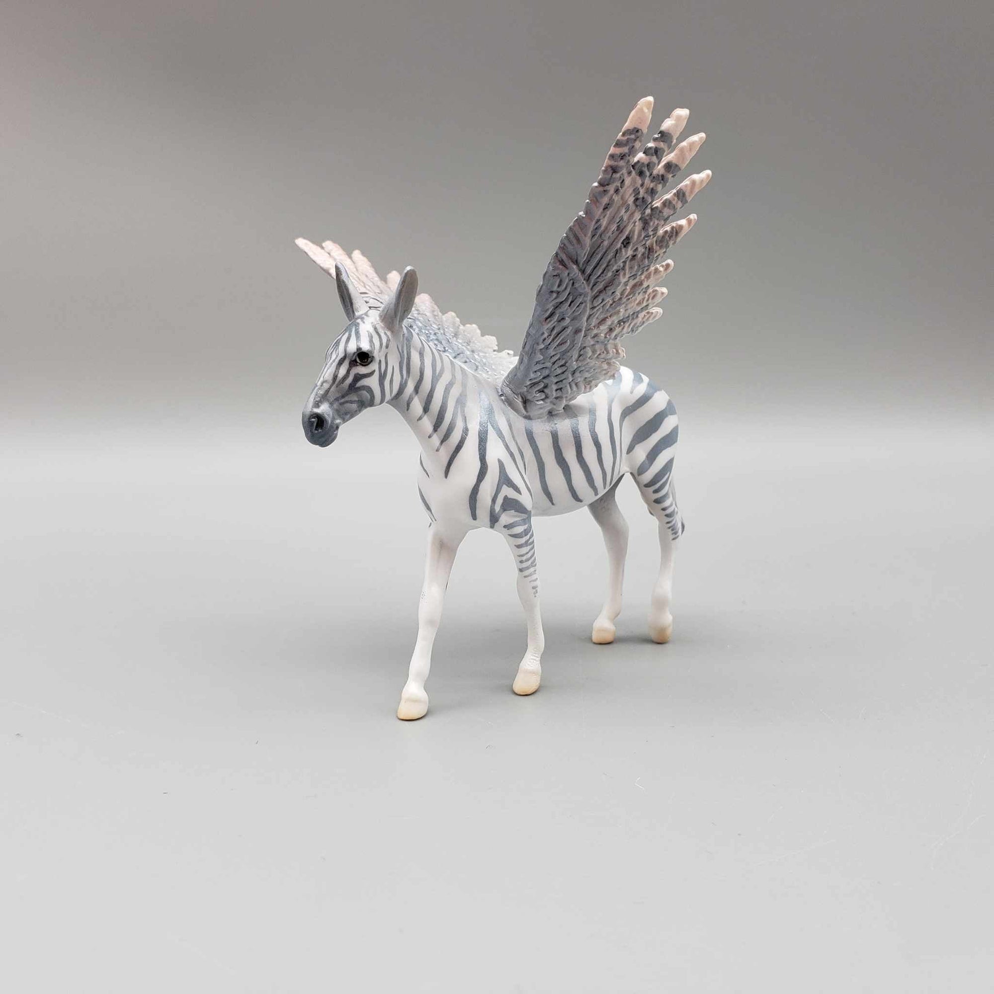 Elfie OOAK Deco Gray Winged Zebra Mule Chip By Jess Hamill Holiday Sale HS23