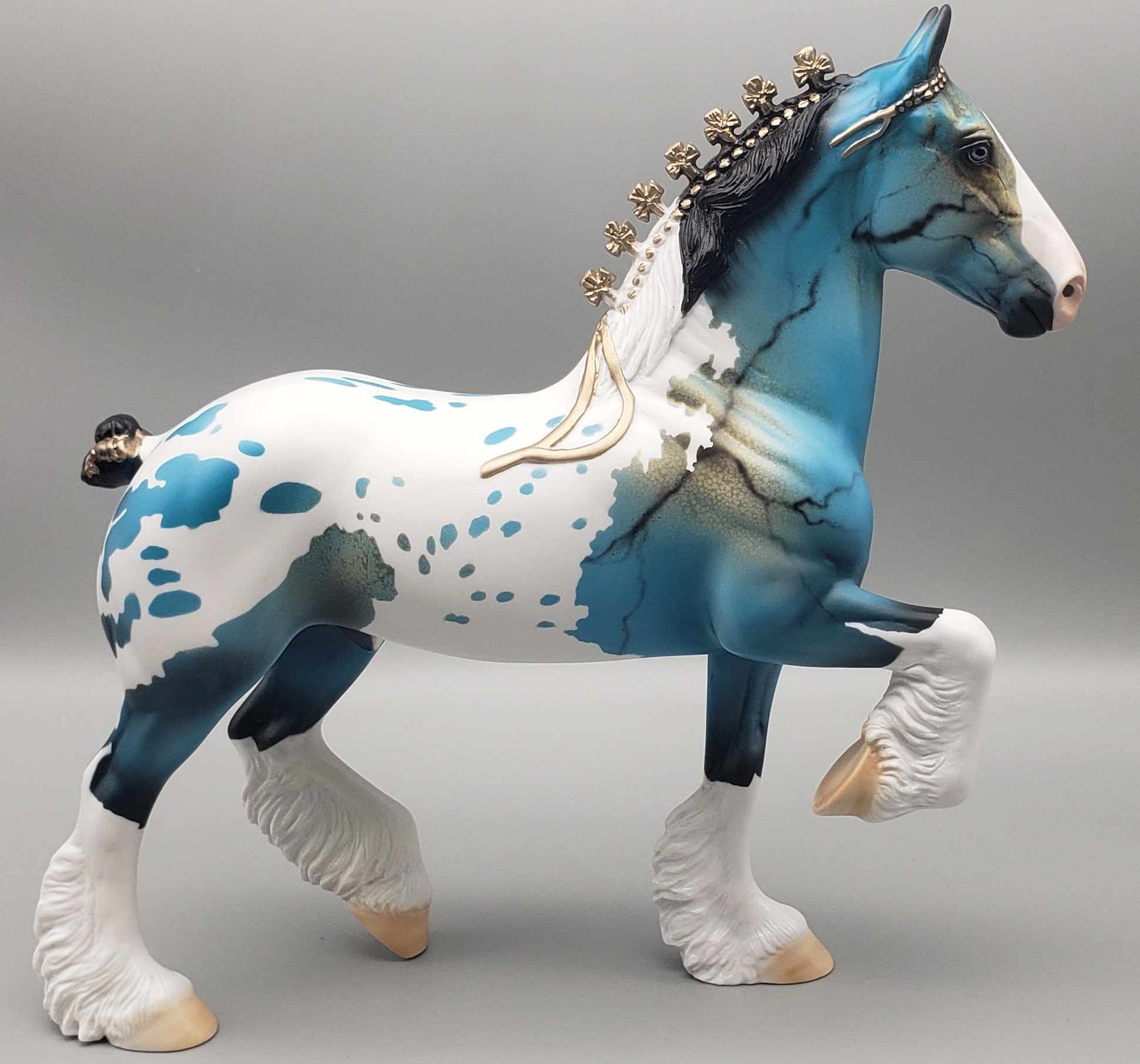 Turquoise Boise OOAK Turquoise Deco Trotting Drafter By Dawn Quick Fall Facebook Auction 9/23