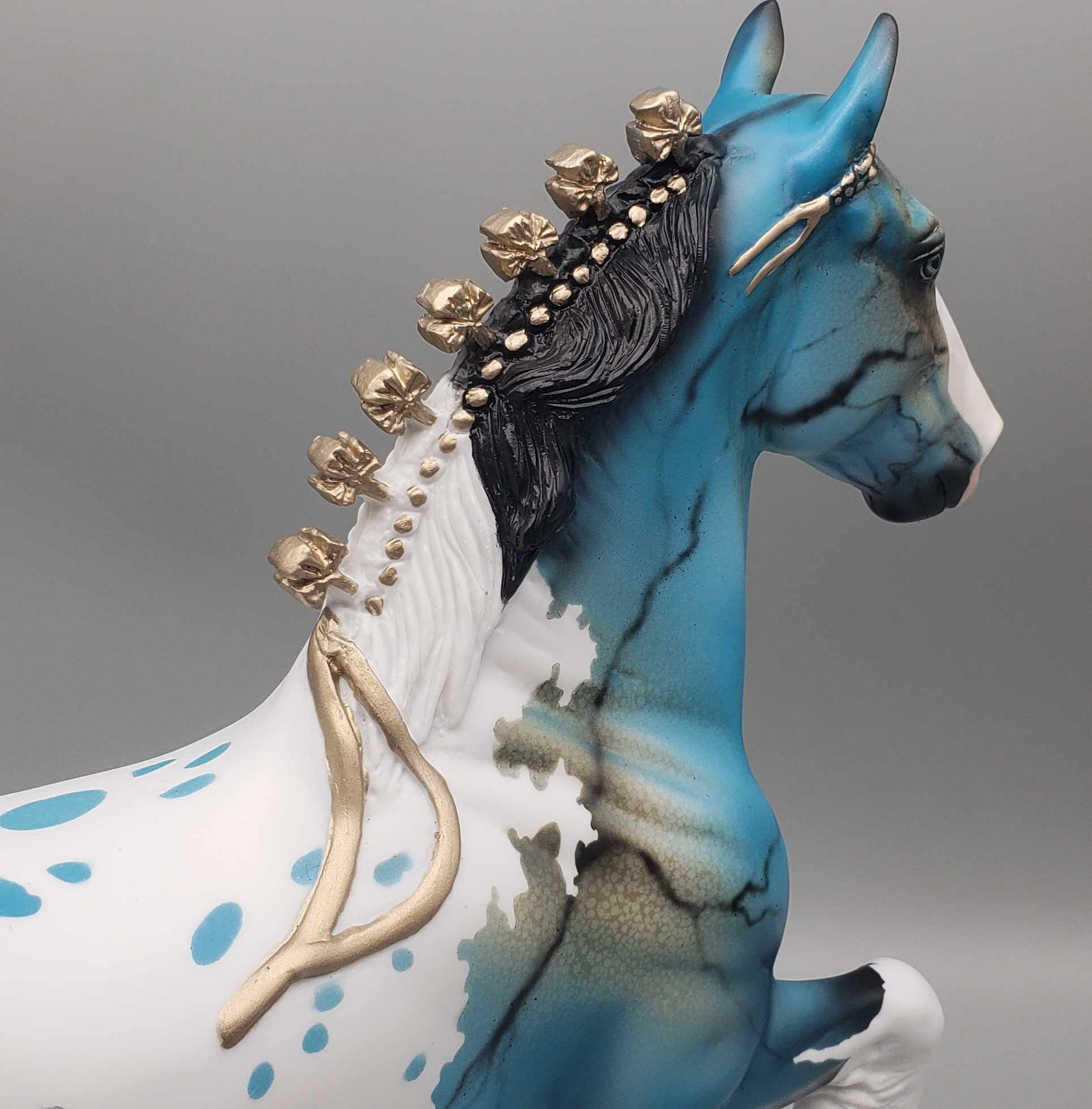 Turquoise Boise OOAK Turquoise Deco Trotting Drafter By Dawn Quick Fall Facebook Auction 9/23