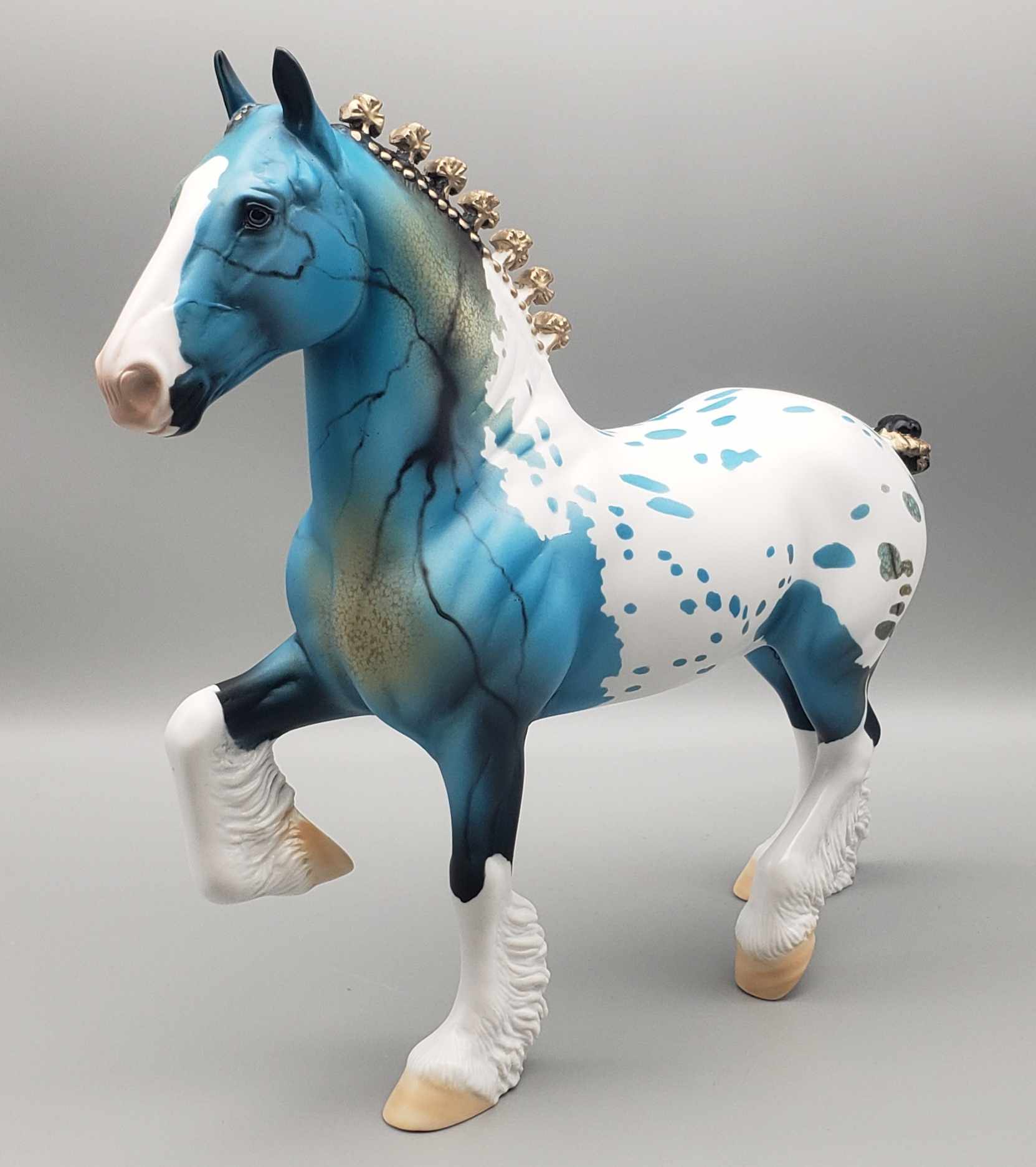 Turquoise Boise OOAK Turquoise Deco Trotting Drafter By Dawn Quick Fall Facebook Auction 9/23