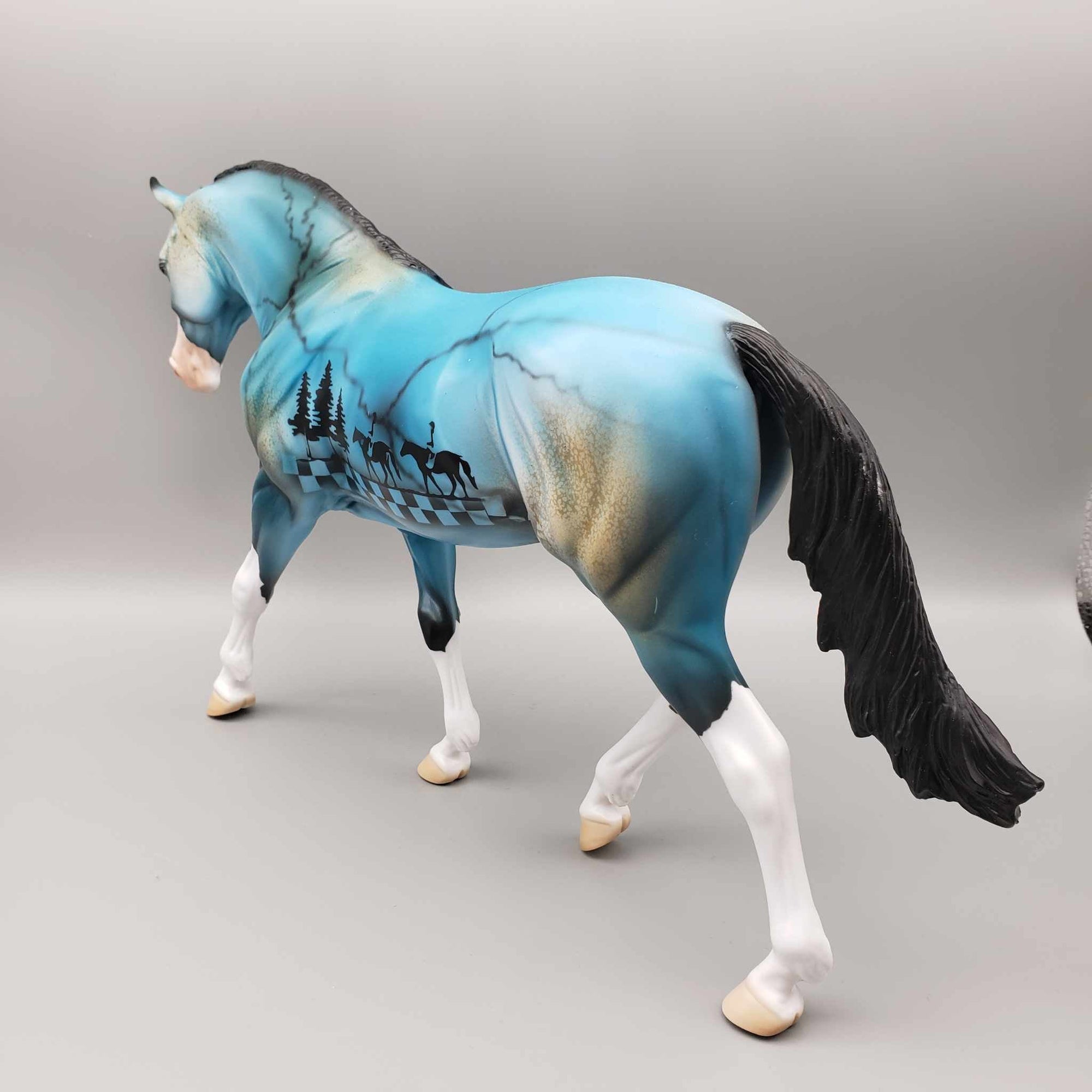 Companion OOAK Turquoise Deco Checkered Flag Scene Irish Draft By Dawn Quick Fall Into Autumn Random Drop Sale 9/23