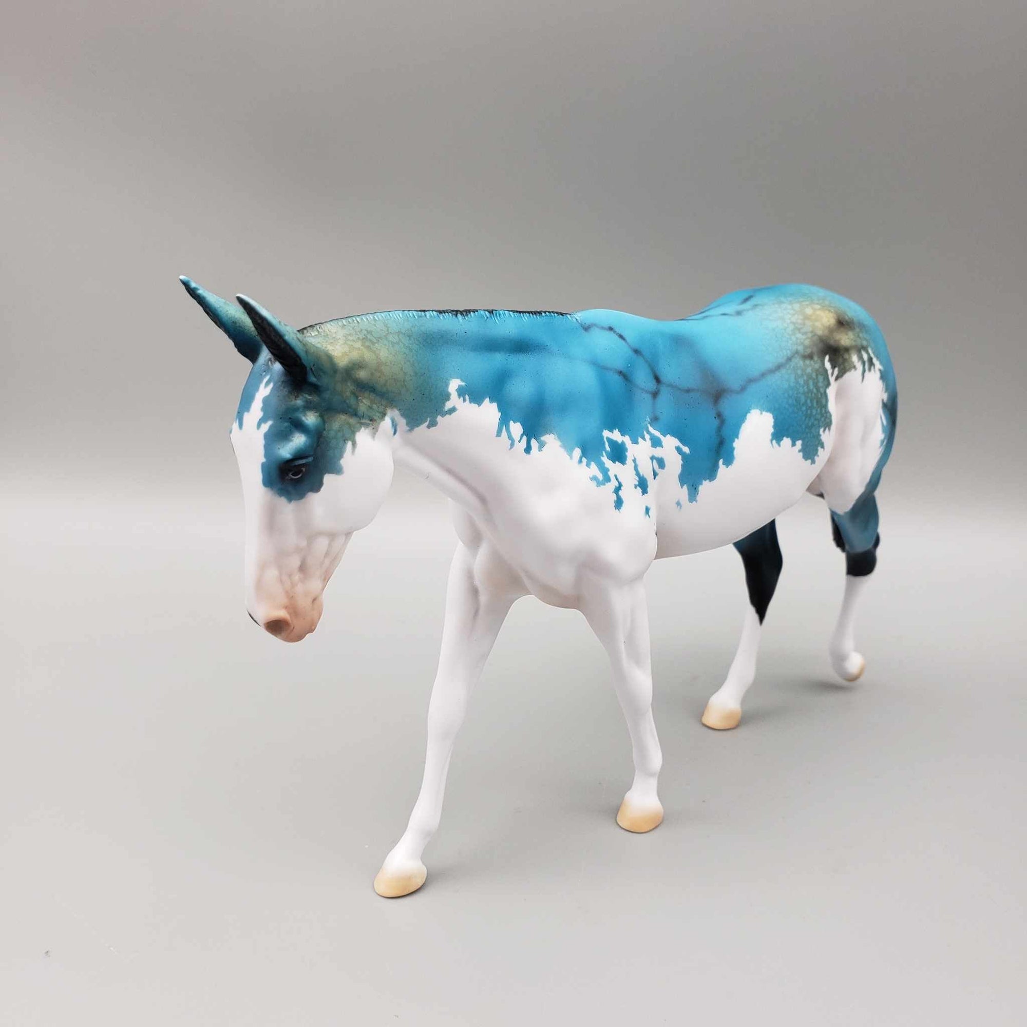 Trine OOAK Turquoise Deco Pebble Mule By Dawn Quick Facebook Auction Fall Into Autumn Random Drop Sale