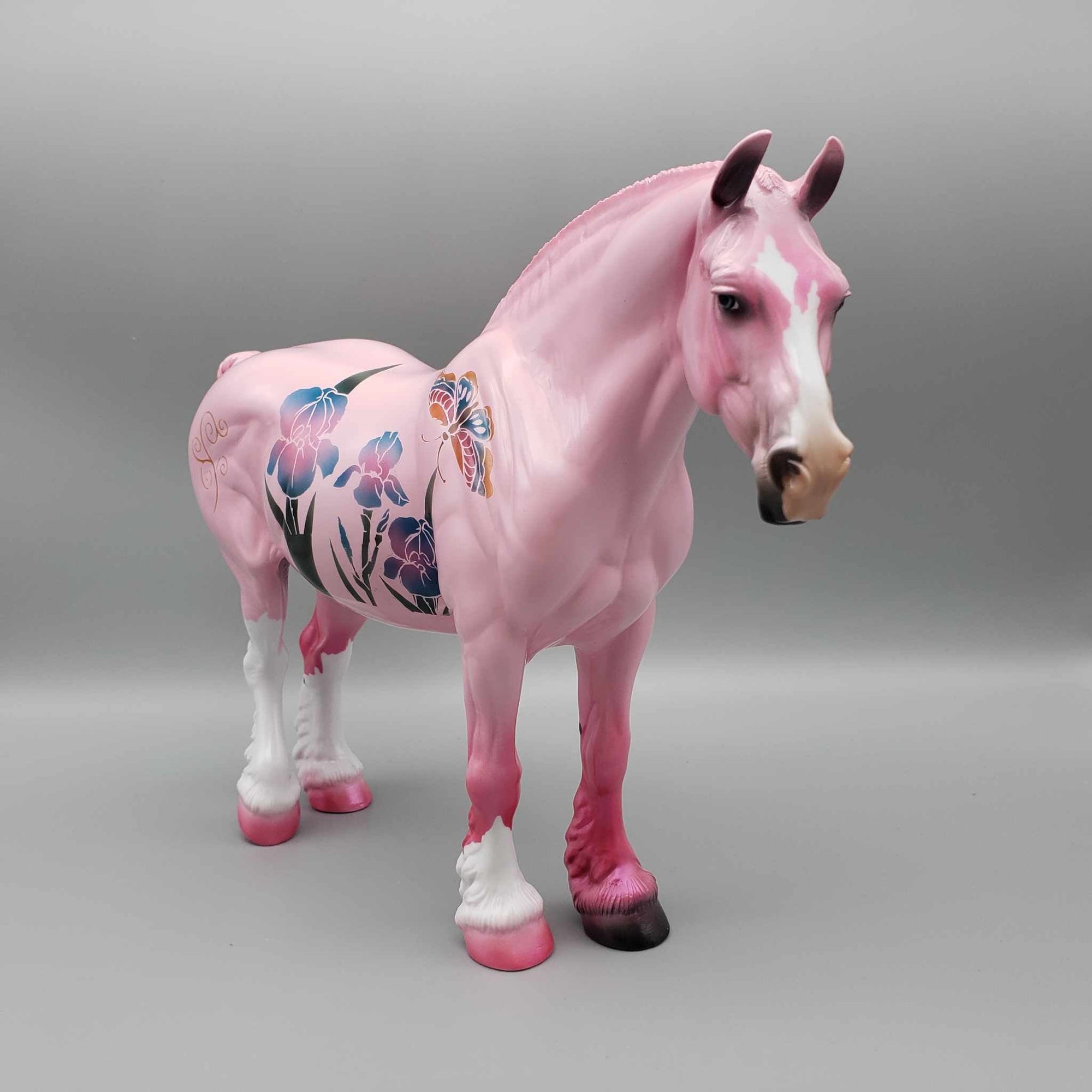 Glossy Iris-istible OOAK Pink Deco with Iris Flowers Heavy Draft By Dawn Quick Fall Into Autumn Random Drop Sale 9/23