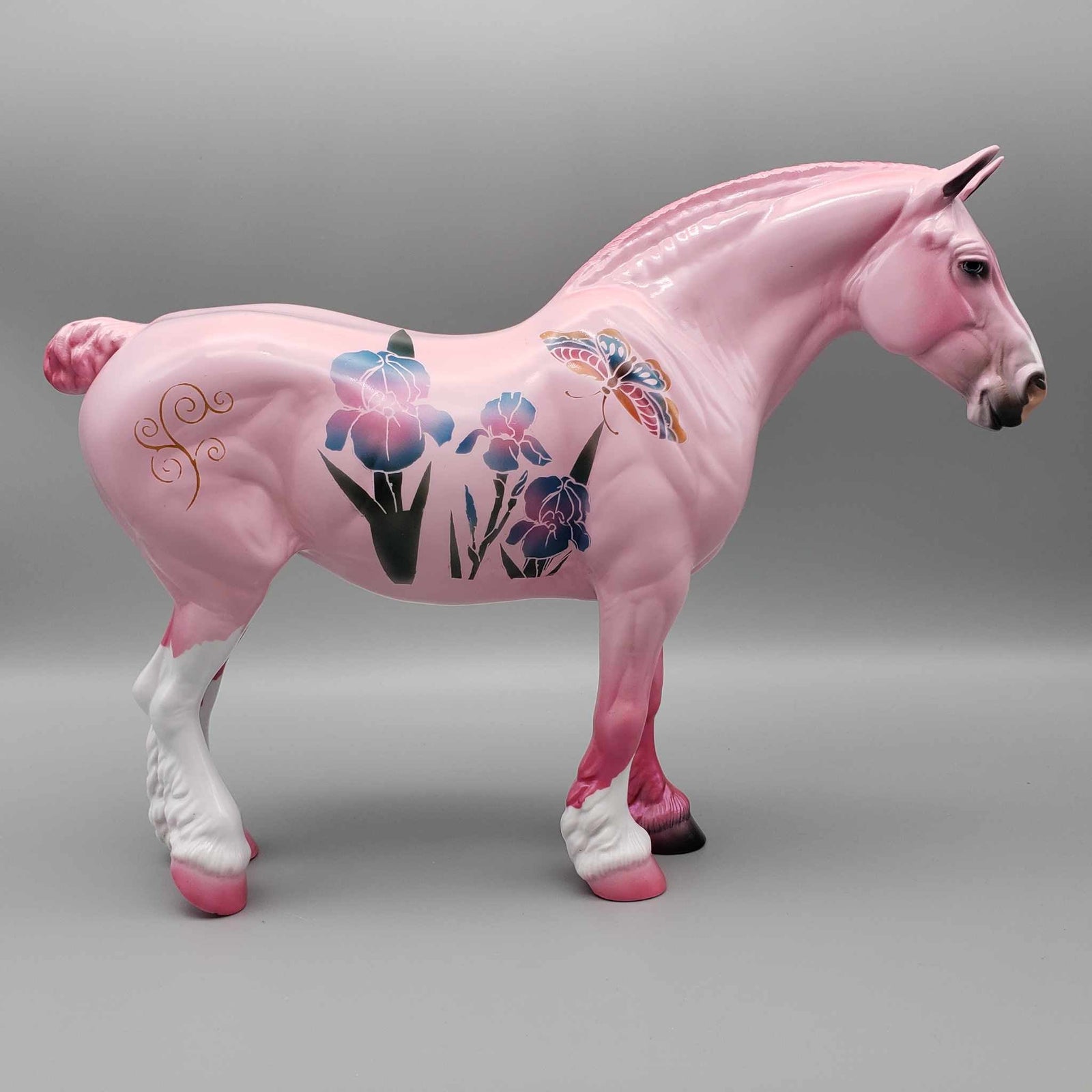 Glossy Iris-istible OOAK Pink Deco with Iris Flowers Heavy Draft By Dawn Quick Fall Into Autumn Random Drop Sale 9/23