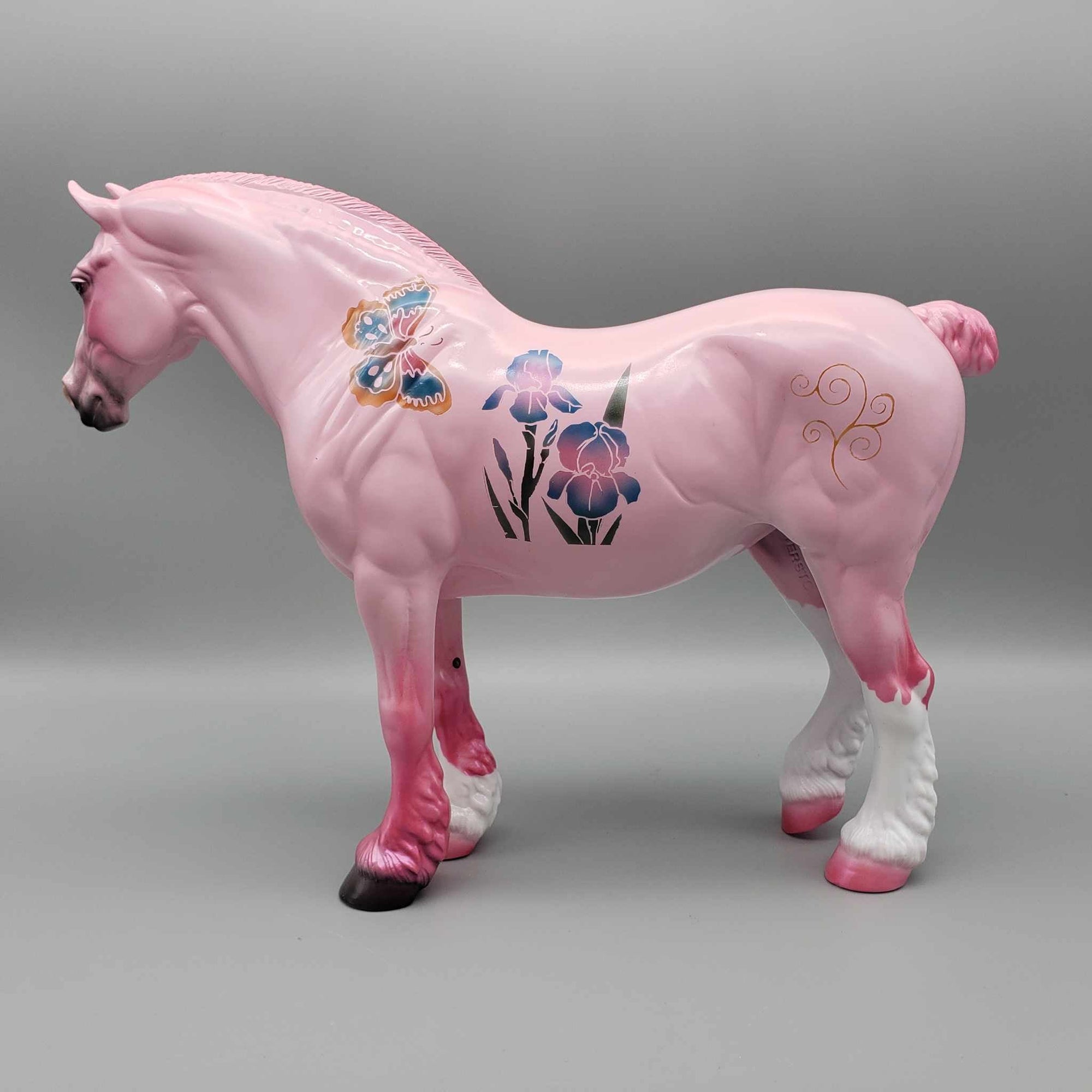 Glossy Iris-istible OOAK Pink Deco with Iris Flowers Heavy Draft By Dawn Quick Fall Into Autumn Random Drop Sale 9/23