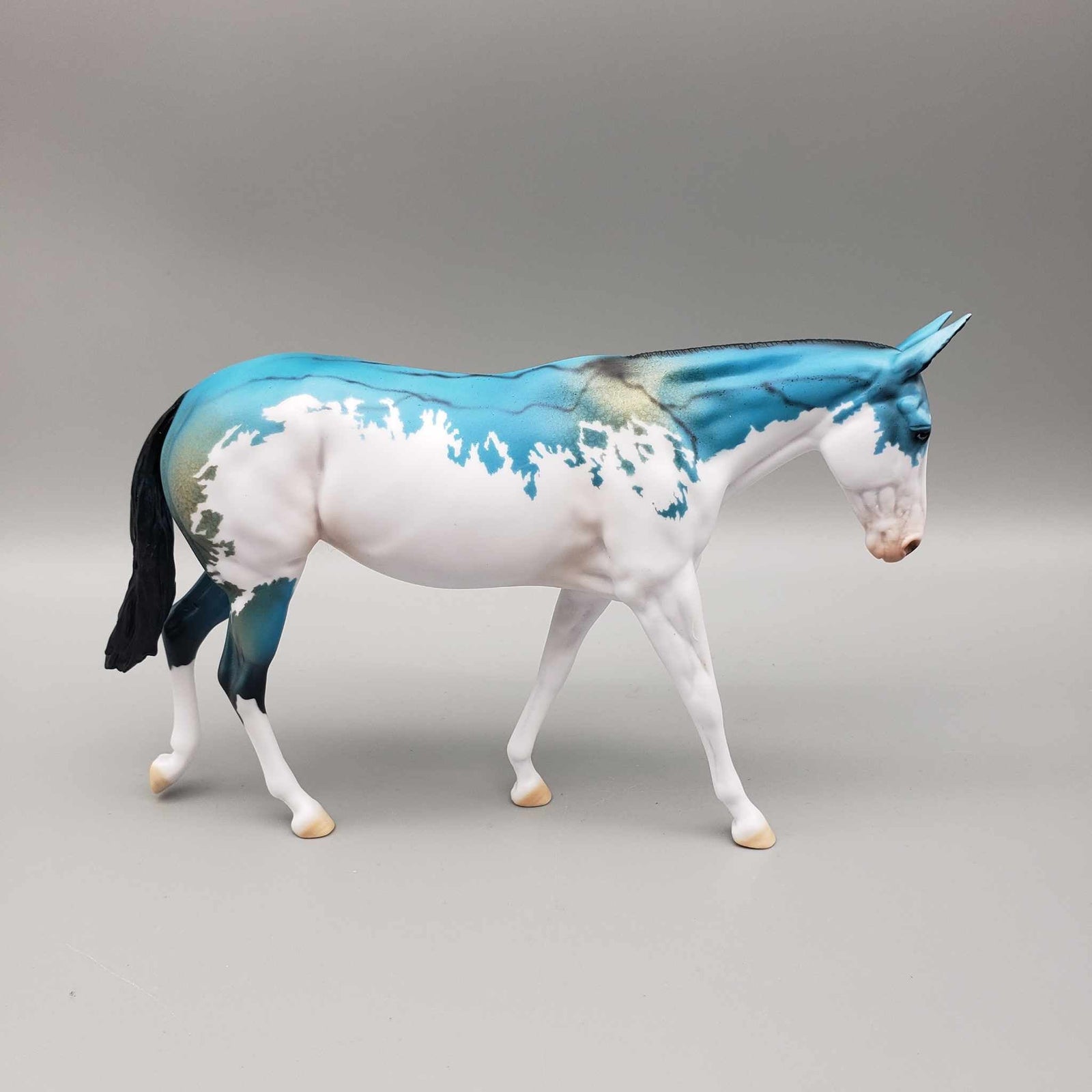 Trine OOAK Turquoise Deco Pebble Mule By Dawn Quick Facebook Auction Fall Into Autumn Random Drop Sale