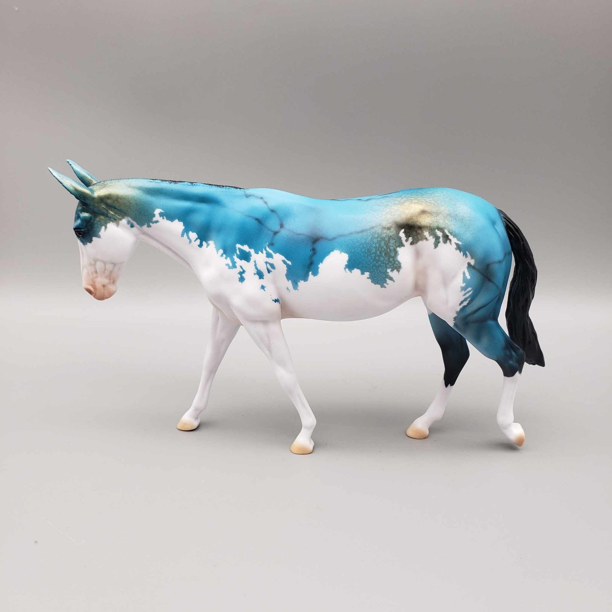 Trine OOAK Turquoise Deco Pebble Mule By Dawn Quick Facebook Auction Fall Into Autumn Random Drop Sale