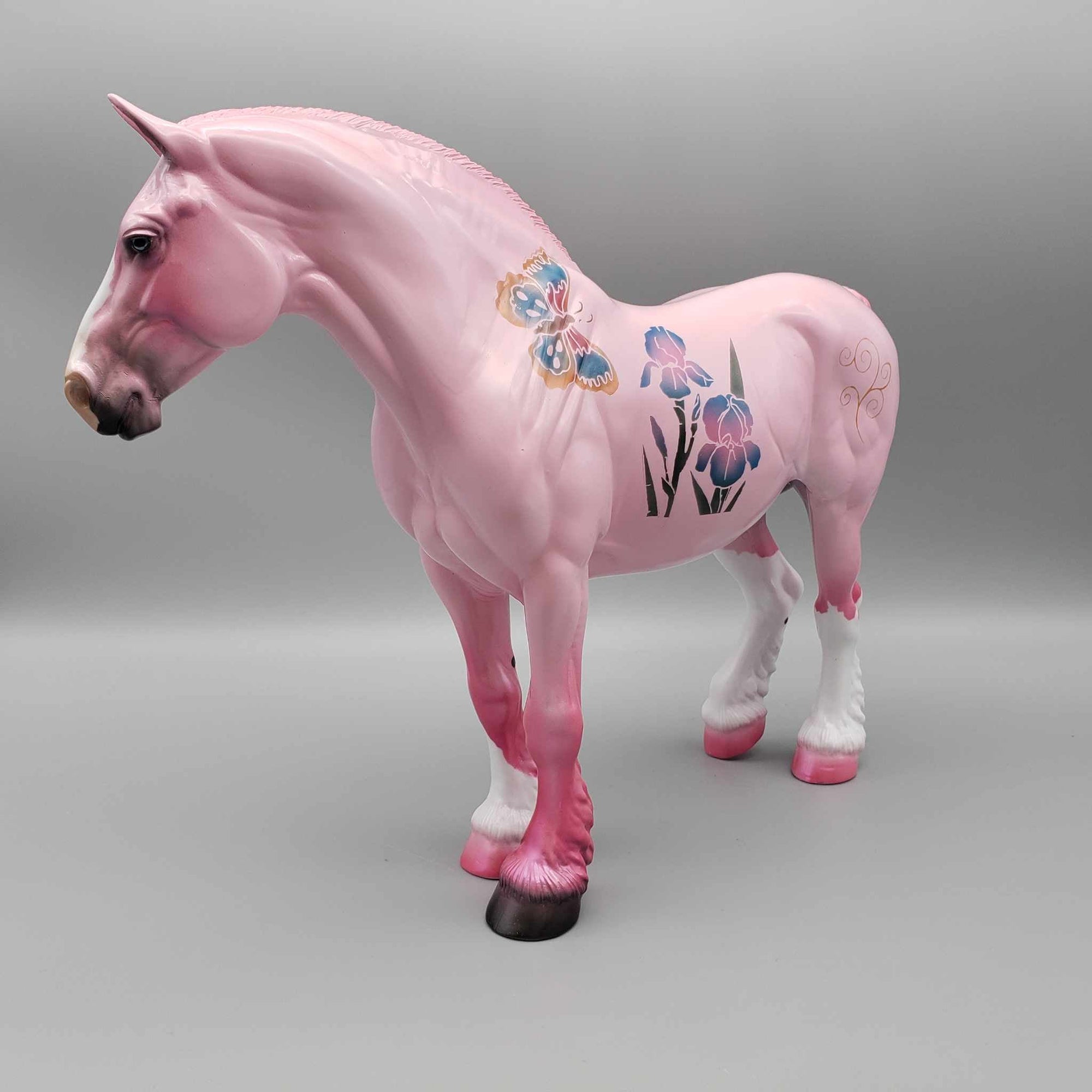 Glossy Iris-istible OOAK Pink Deco with Iris Flowers Heavy Draft By Dawn Quick Fall Into Autumn Random Drop Sale 9/23