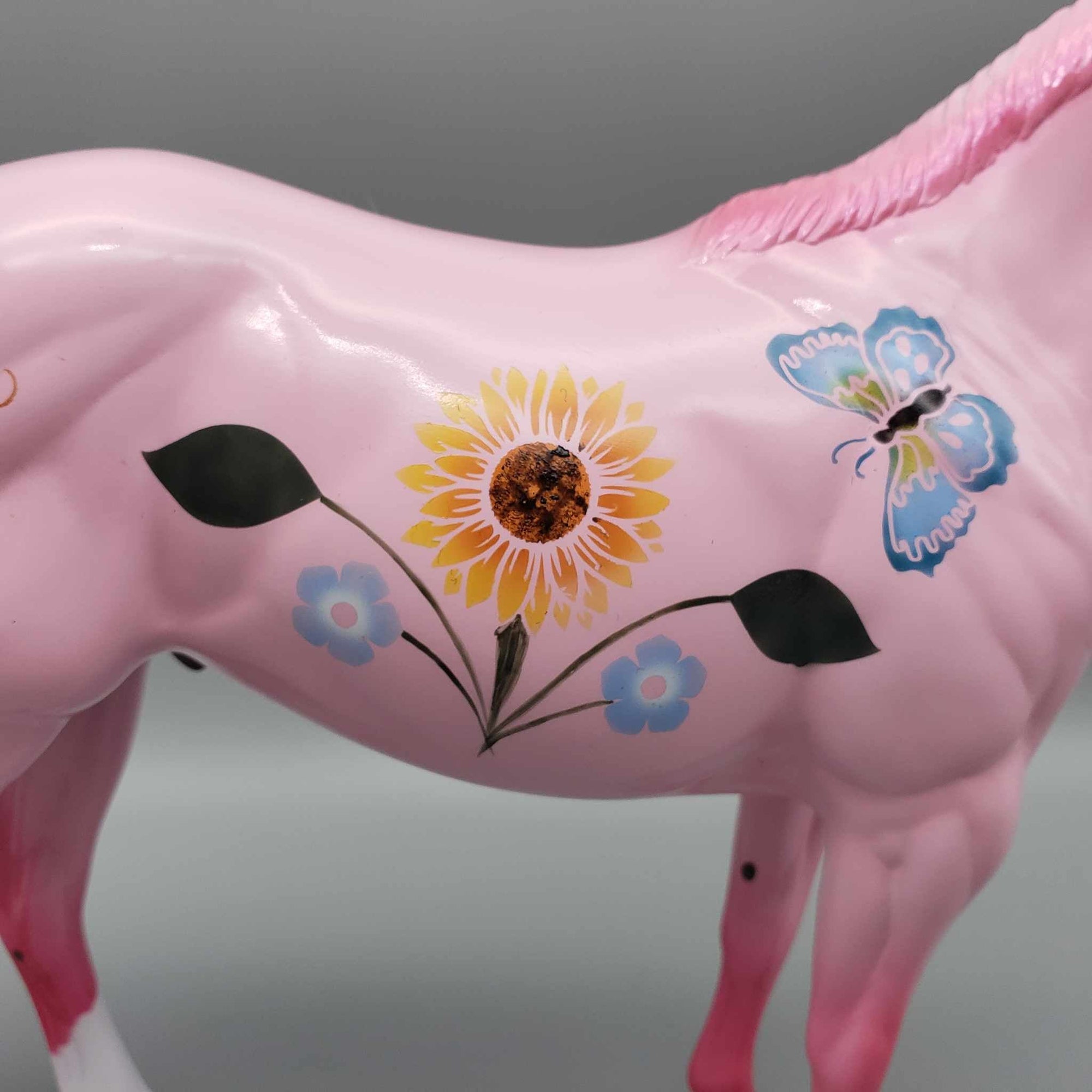 Sunflower Dreams OOAK GLOSSY Sunflower and Flowers and Butterfly Pink Deco Weanling By Dawn Quick Fall Into Autumn Random Drop Sale 9/23