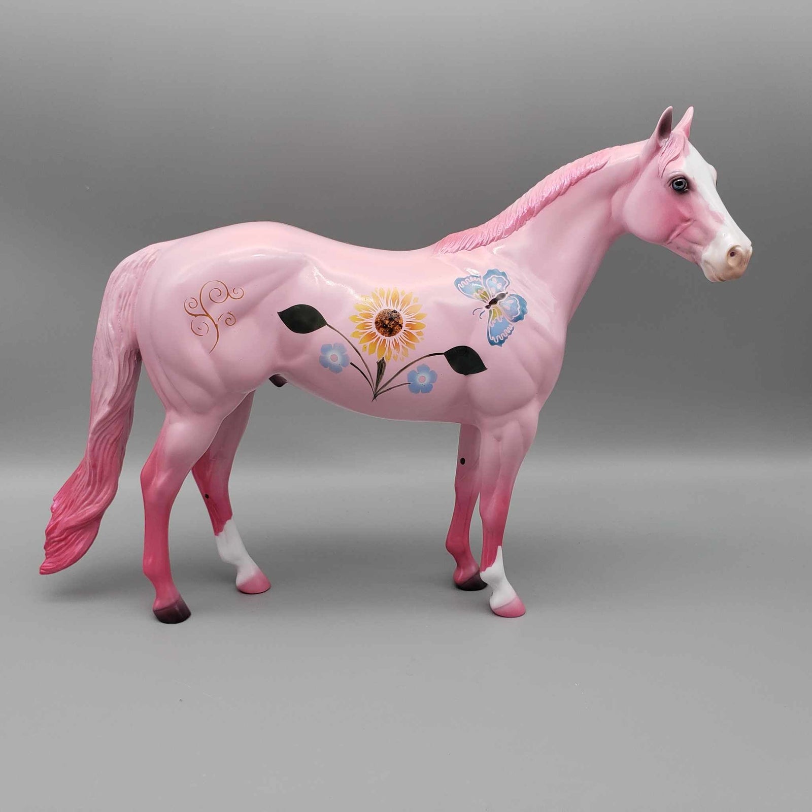 Sunflower Dreams OOAK GLOSSY Sunflower and Flowers and Butterfly Pink Deco Weanling By Dawn Quick Fall Into Autumn Random Drop Sale 9/23