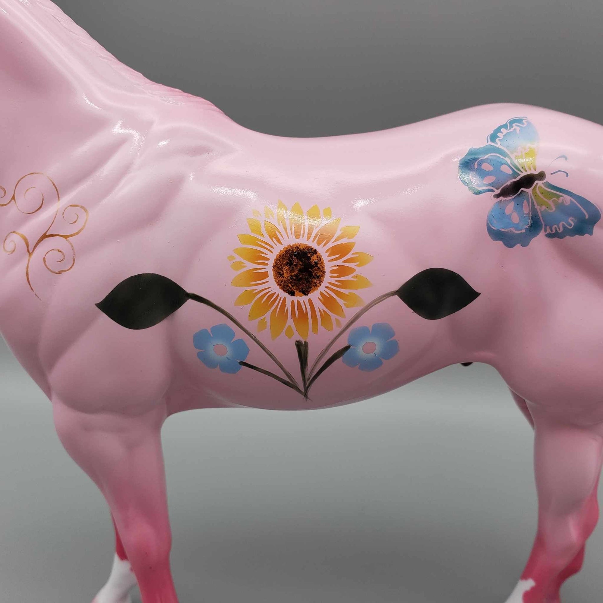 Sunflower Dreams OOAK GLOSSY Sunflower and Flowers and Butterfly Pink Deco Weanling By Dawn Quick Fall Into Autumn Random Drop Sale 9/23