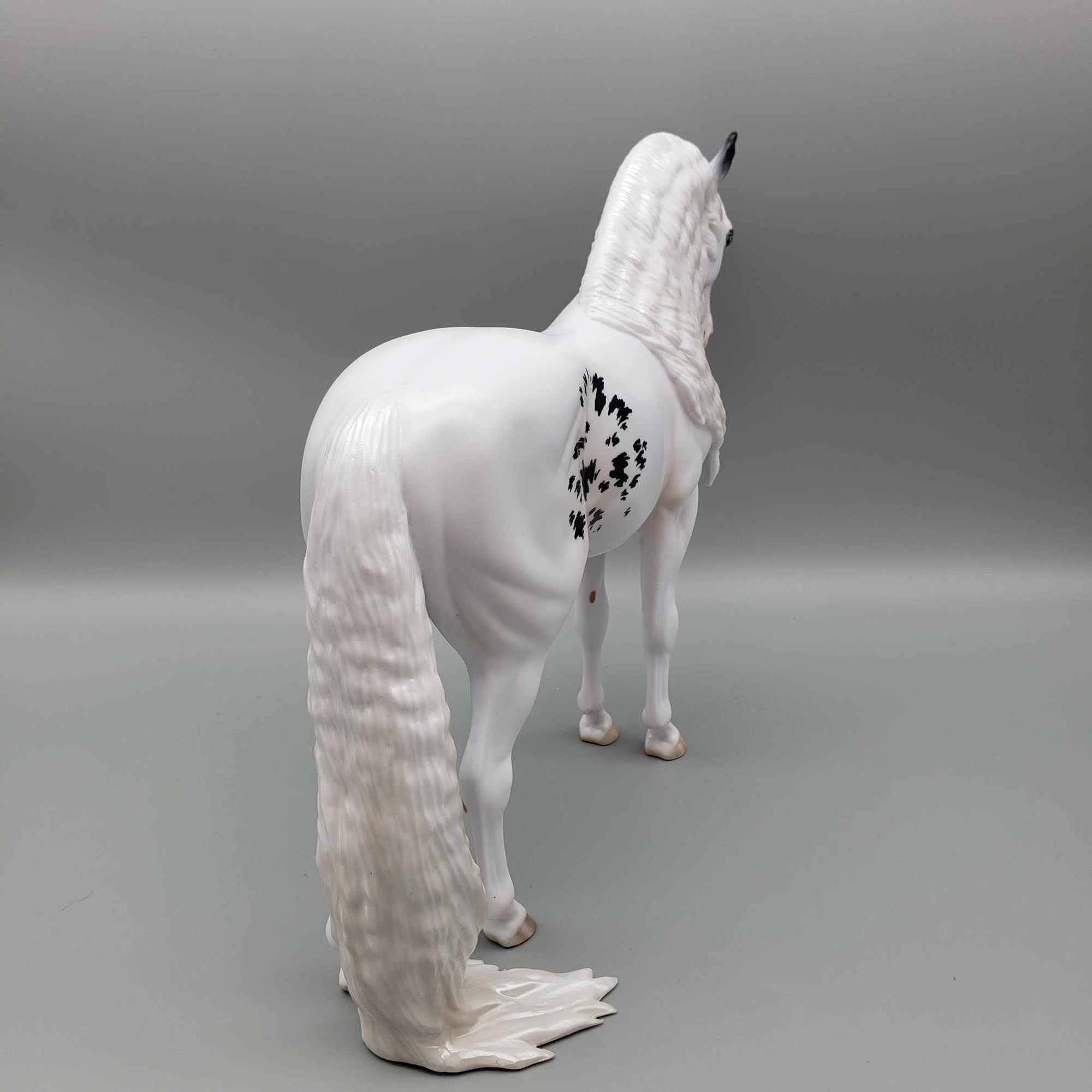 Snow Camo OOAK Black &amp; White Sabino W/ Long Mane &amp; Puddle Tail Andalusian By Jess Hamill Holiday Sale HS23