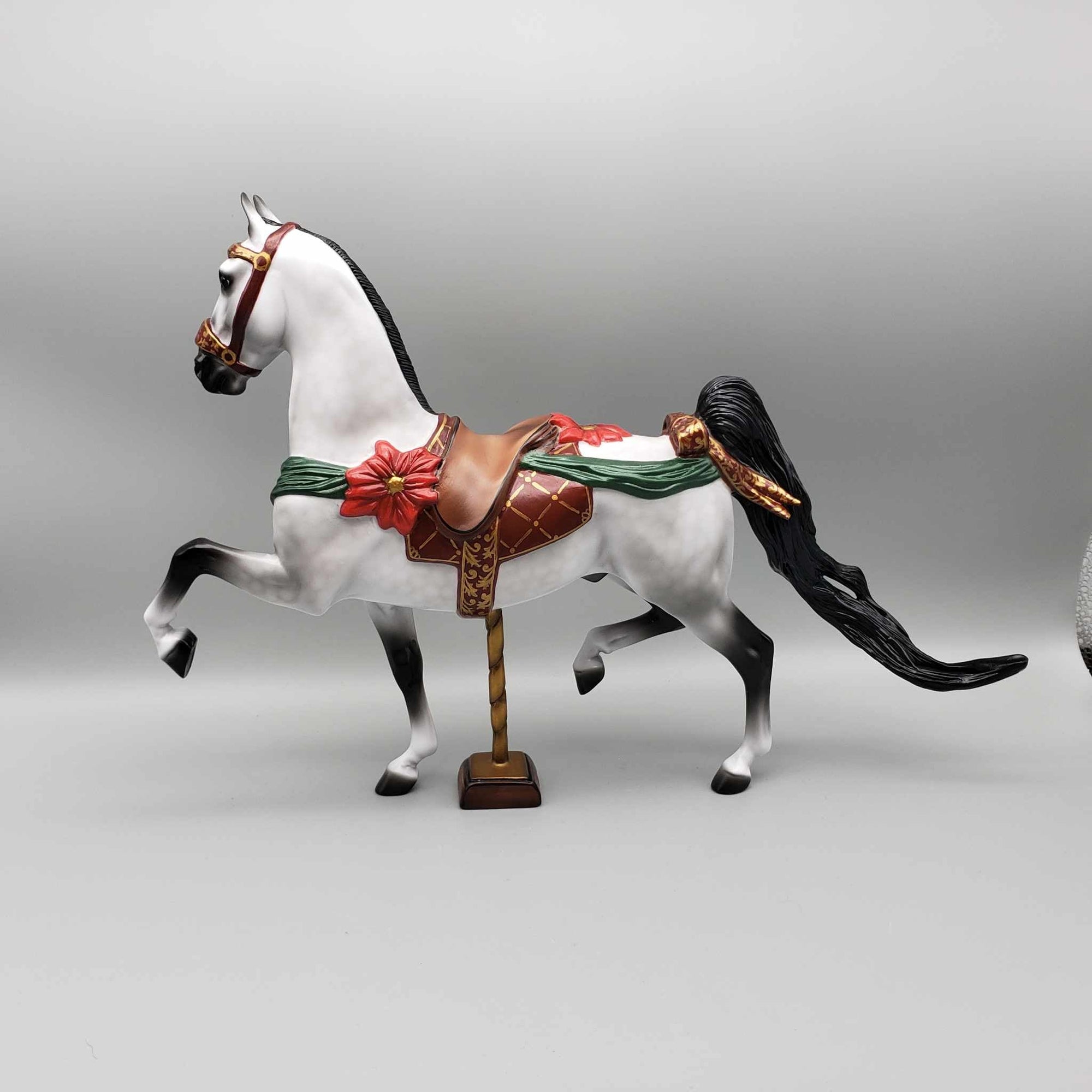Wishmaker OOAK Dapple Grey Saddlebred Customized to Christmas Carousel Horse By Jess Hamill Holiday Best Offers 12/11/23