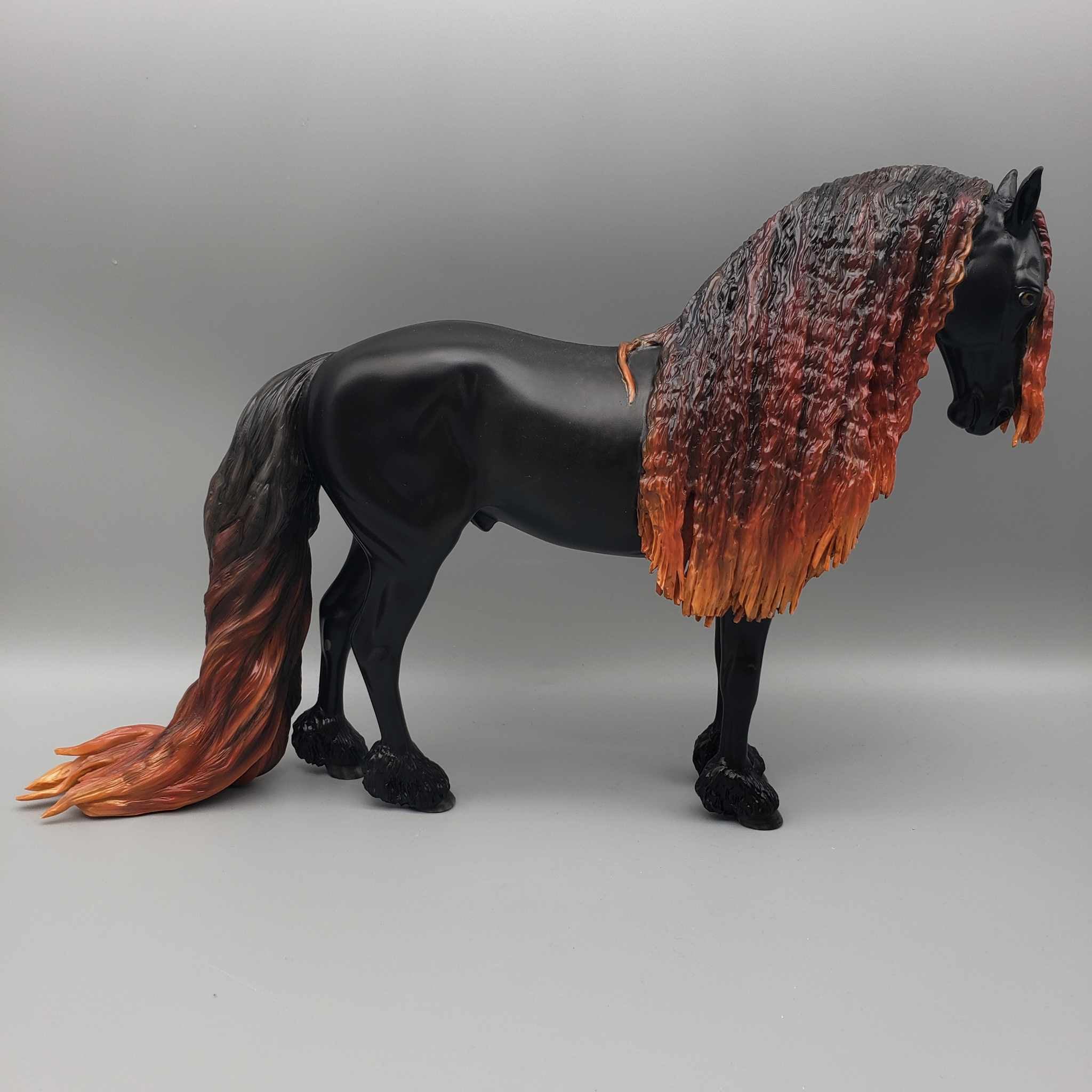 Rauschberg OOAK Sunbleached Black Friesian Stallion Andalusian By