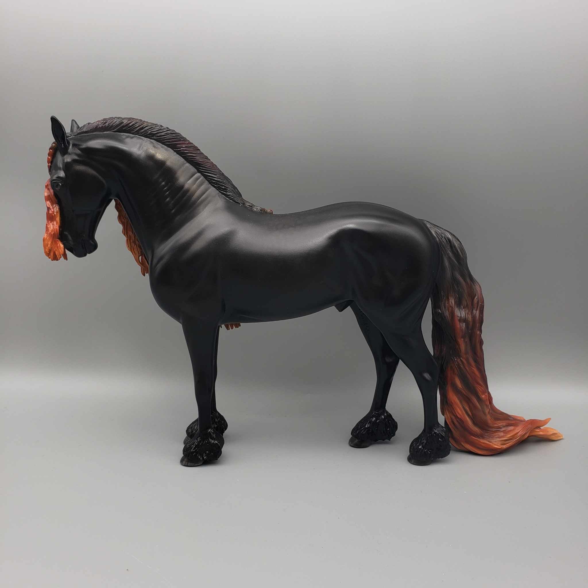 Rauschberg OOAK Sunbleached Black Friesian Stallion Andalusian By