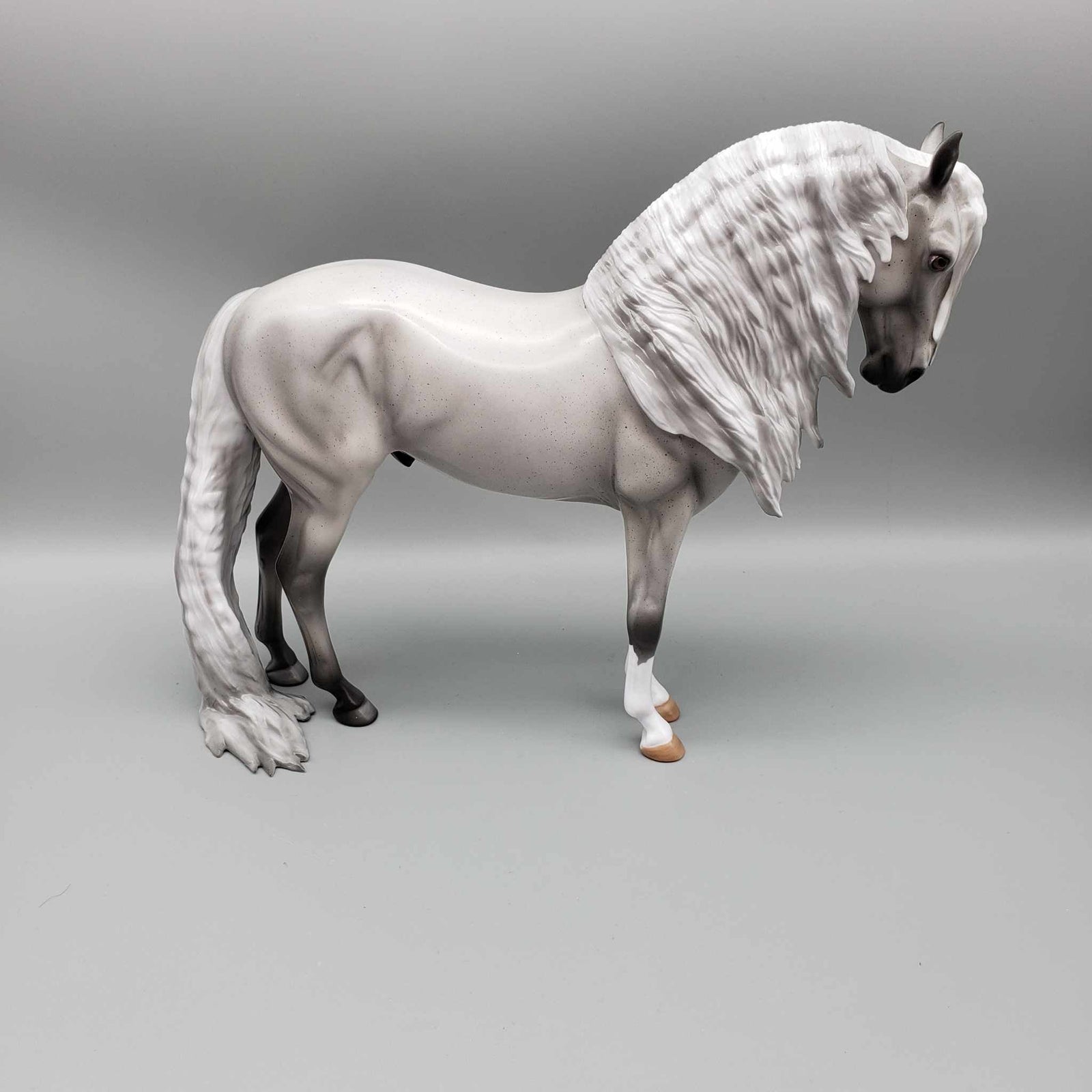 Slush OOAK Fleabitten Gray W/ Long Mane & Puddle Tail Andalusian By Angela Marleau Holiday Sale HS23