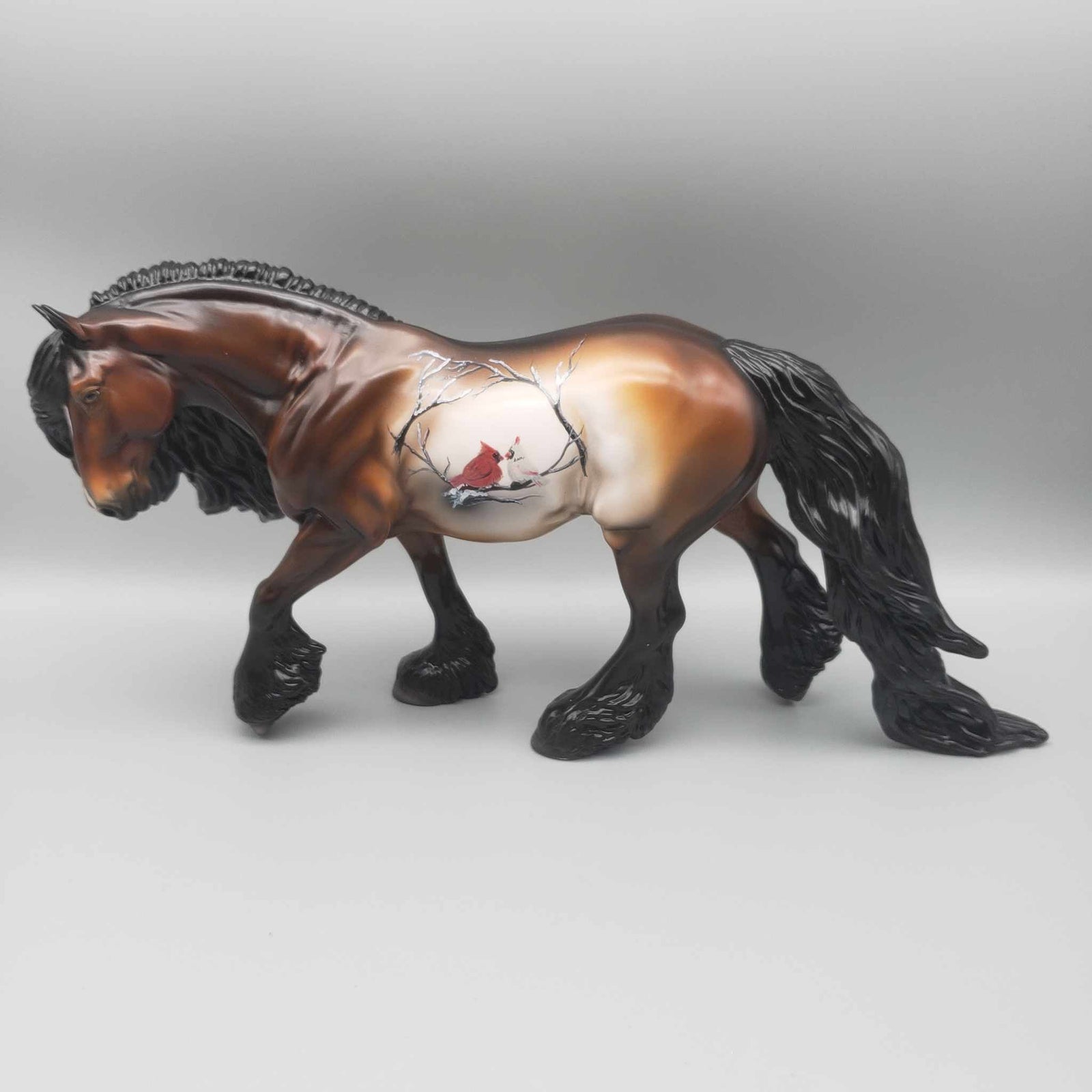 Togetherness  OOAK Bay Deco Cardinals / Nest Irish Cobb W/ Etched Star & Snip By Angela Marleau Holiday Sale HS23