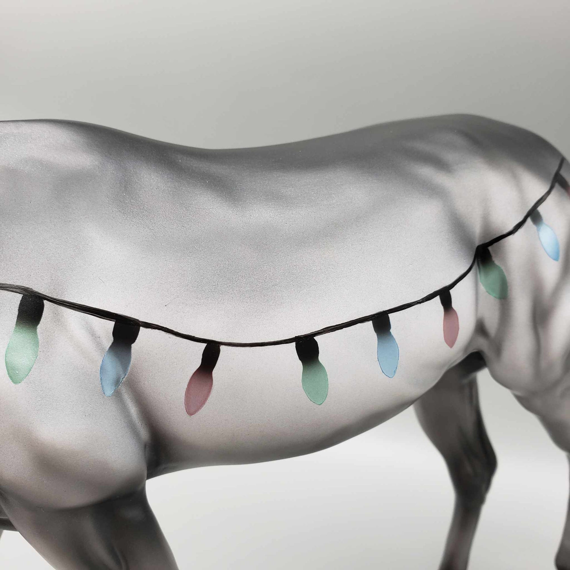 Holiday Lights OOAK Gray Deco String of X-Mas Lights Mule By Angela Marleau Holiday Sale HS23