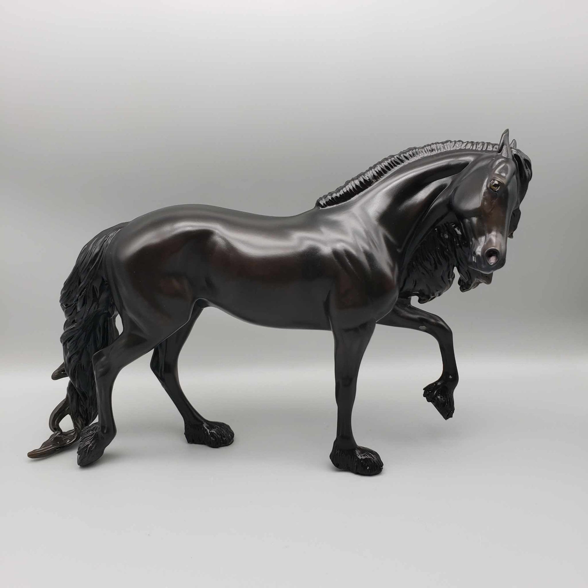 Winter Warlock OOAK Lightly Dappled Black Friesian Thoroughbred By Ellen Robbins Holiday Best Offers 12/11/23