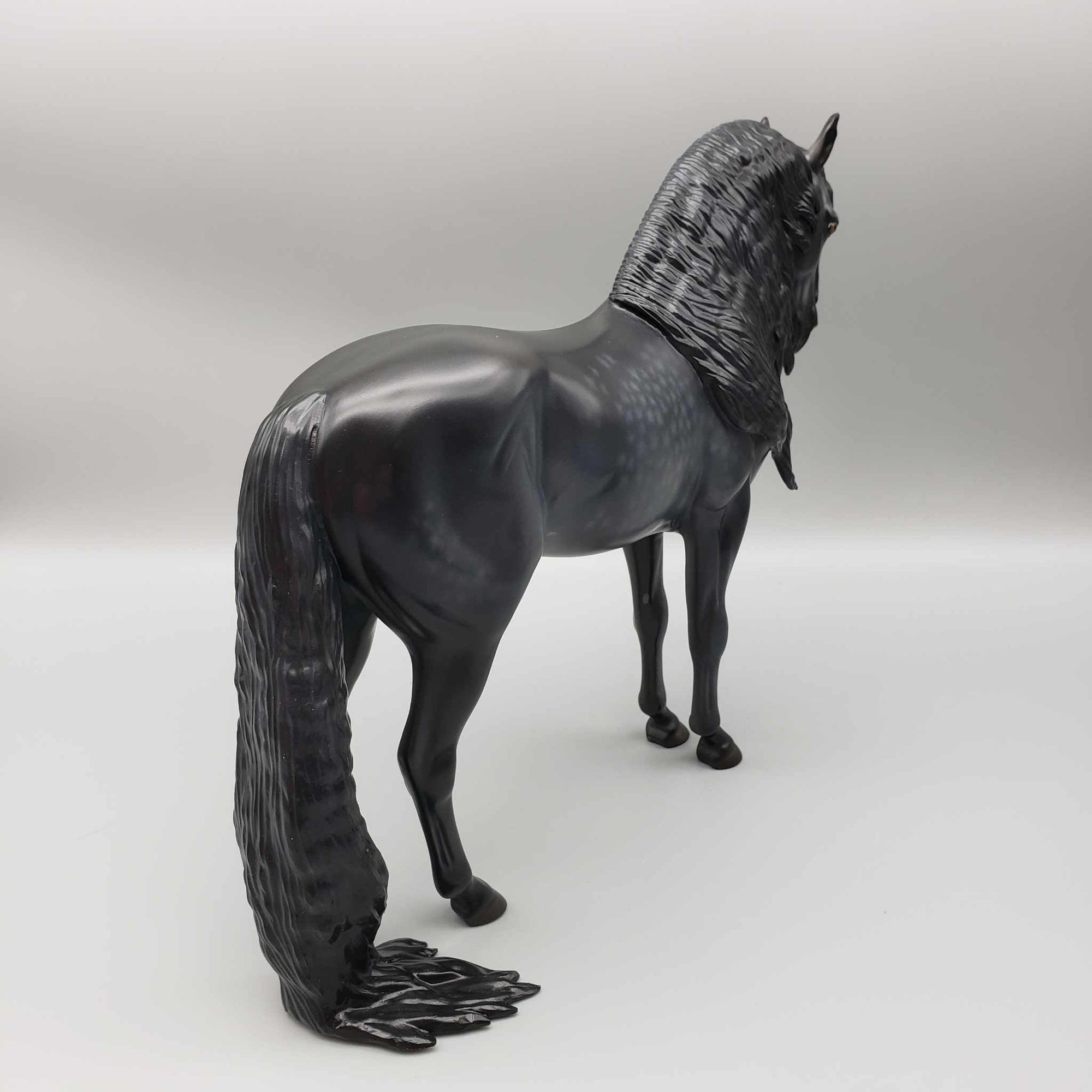 Black Buttons OOAK Star Dappled Black W/ Long Mane &amp; Puddle Tail Andalusian By Jess Hamill Holiday Sale HS23