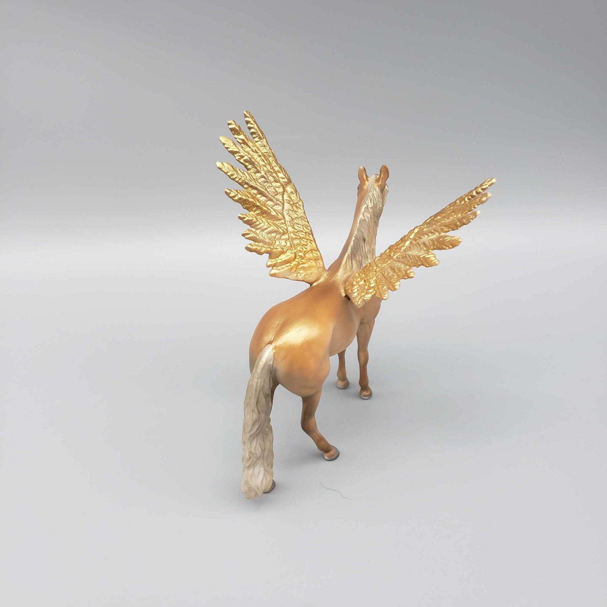 Gold Tinsel OOAK Dappled Gold Chestnut Deco Winged Morgen Chip By Julie Kiem FACEBOOK AUCTION Holiday Sale HS23