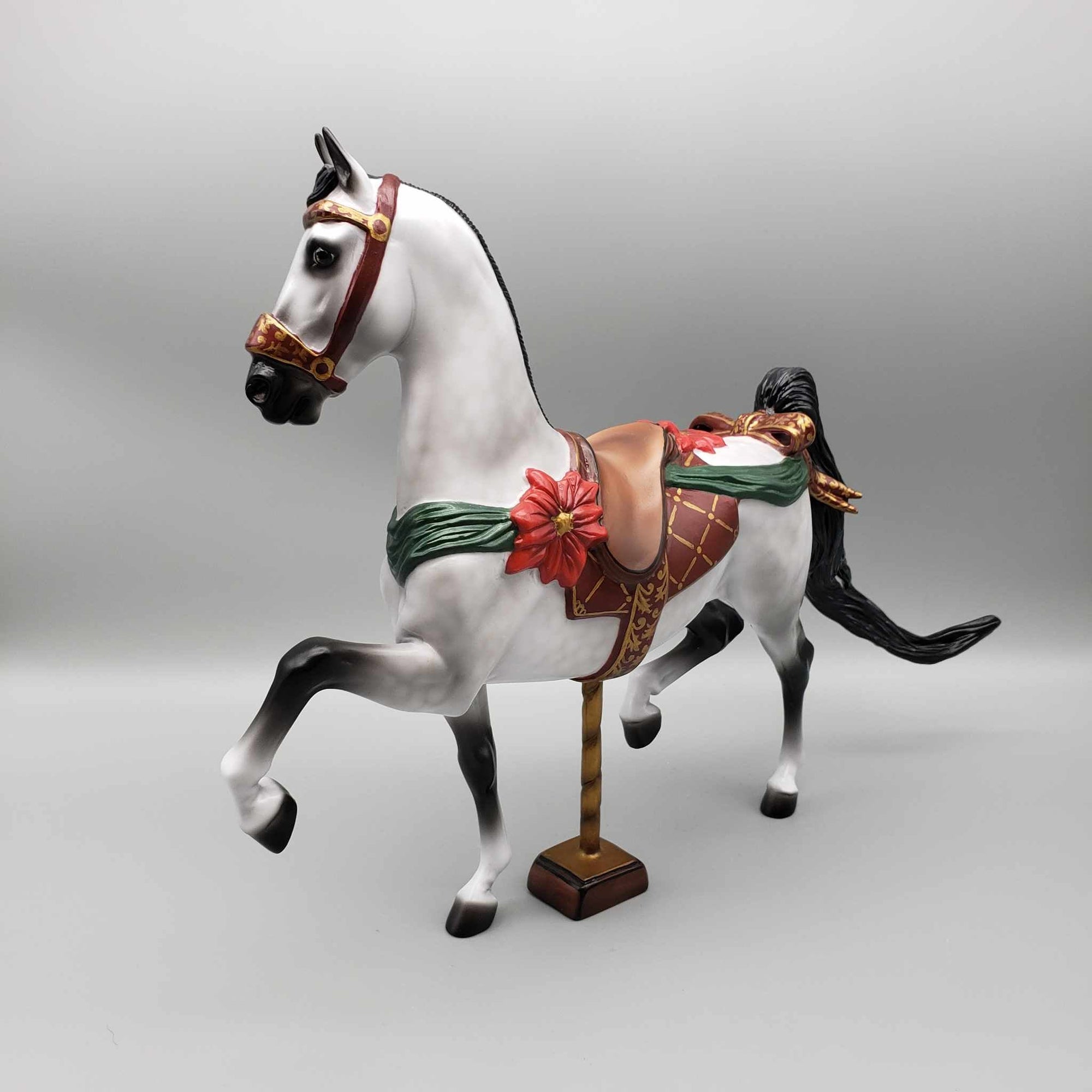 Wishmaker OOAK Dapple Grey Saddlebred Customized to Christmas Carousel Horse By Jess Hamill Holiday Best Offers 12/11/23