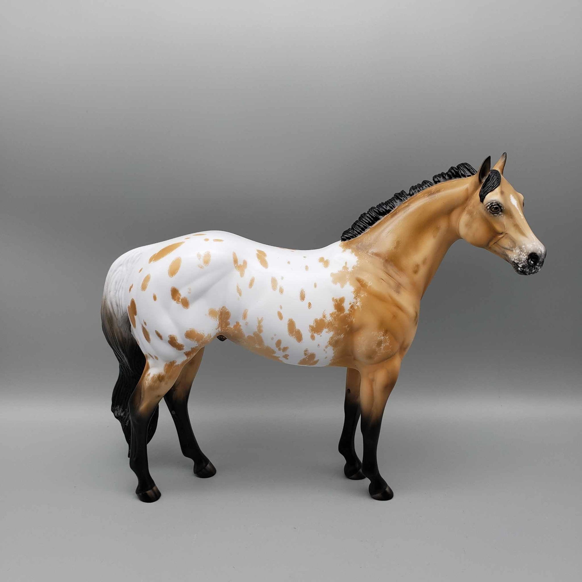 Kinara OOAK Buckskin Appaloosa Custom Mane W/ Etching By Julie Keim Holiday Sale HS23